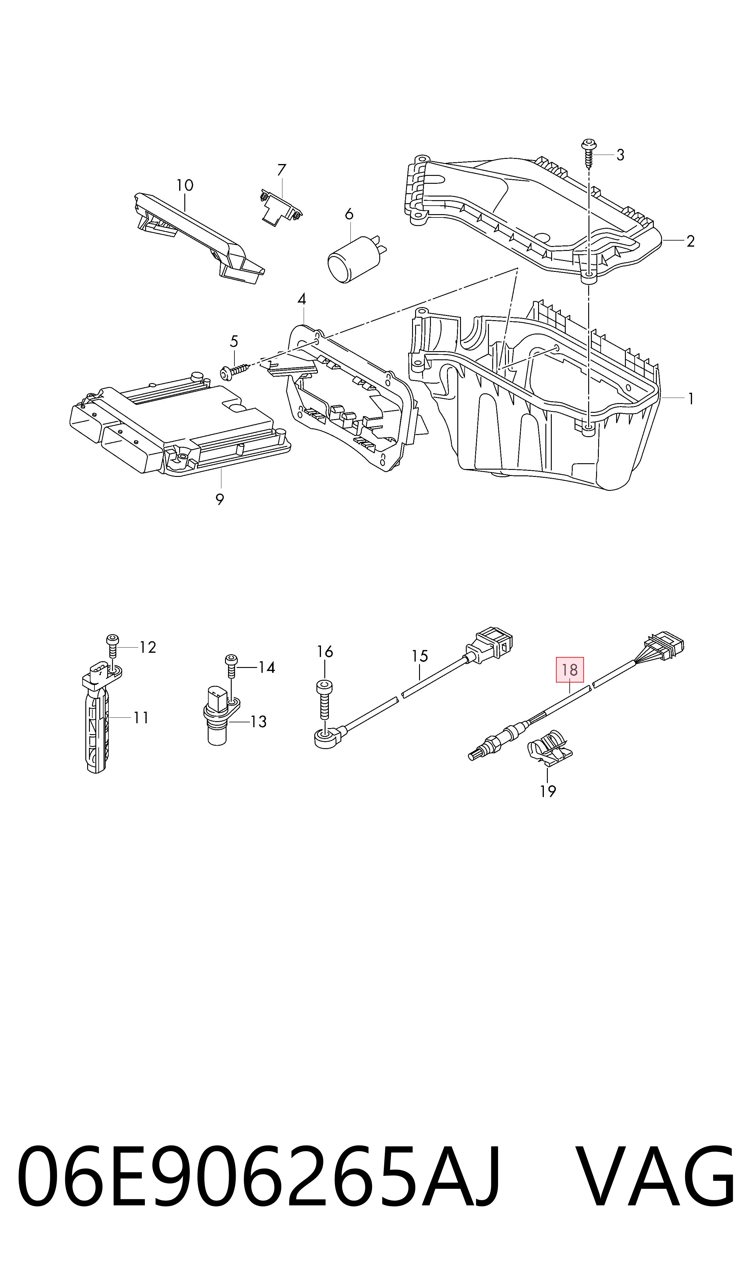 Sonda lambda, sensor de oxigênio até o catalisador VAG 06E906265AJ preço, a partir de 77,80 USD