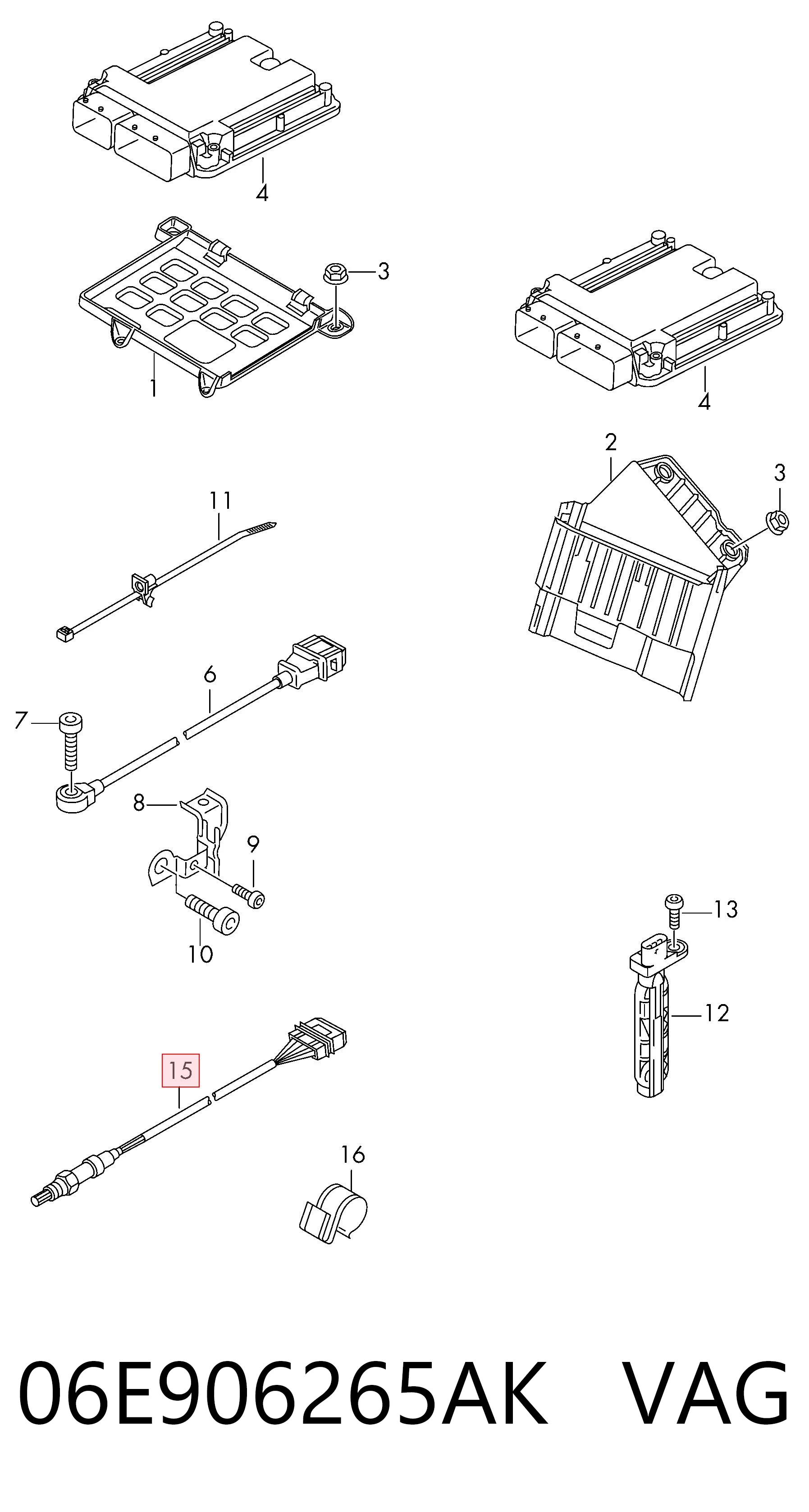 06E906265AK VAG Sonda lambda, sensor de oxigênio