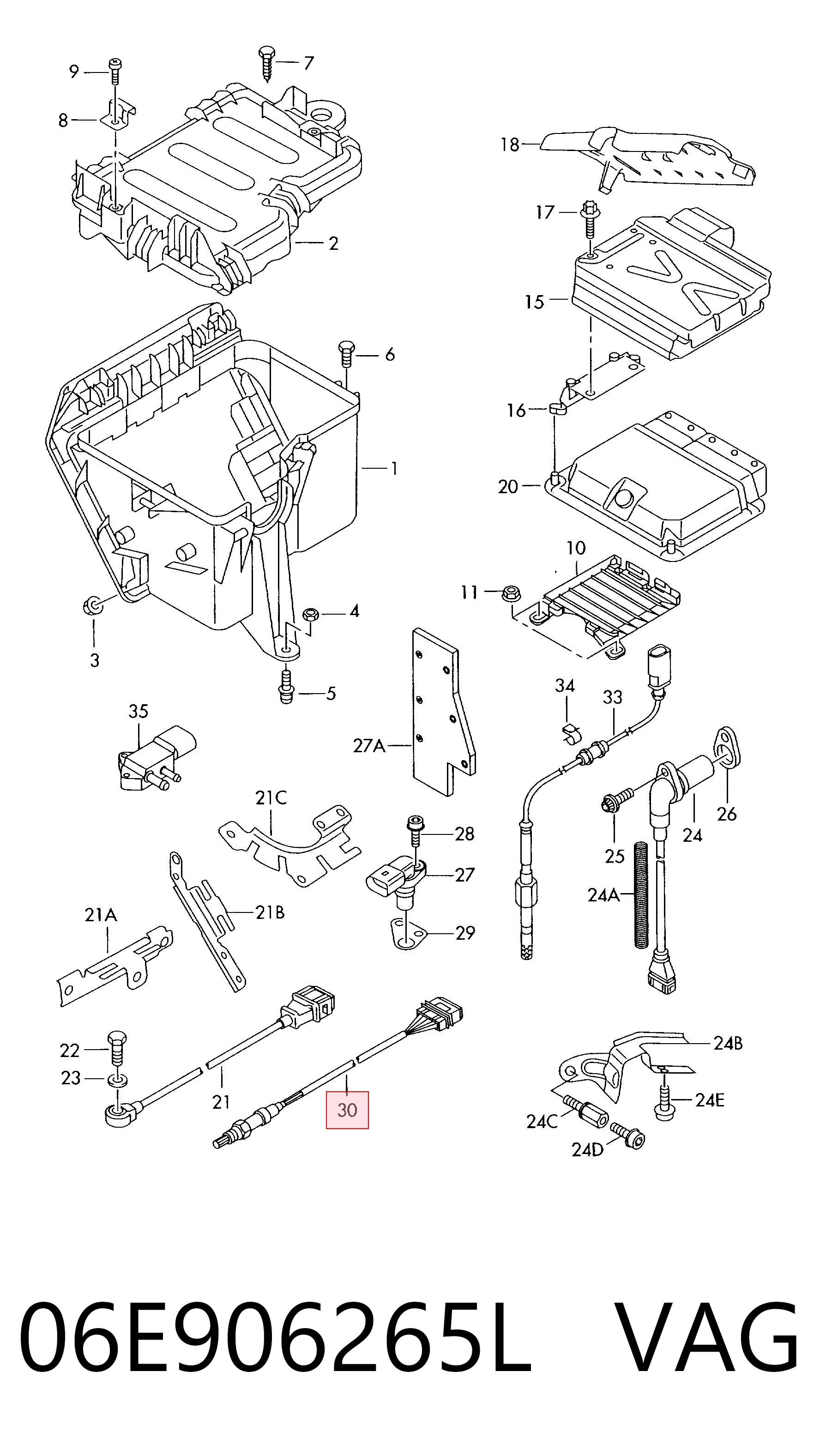 Sonda lambda, sensor de oxigênio para Audi A8 4H2, 4H8, 4HC, 4HL