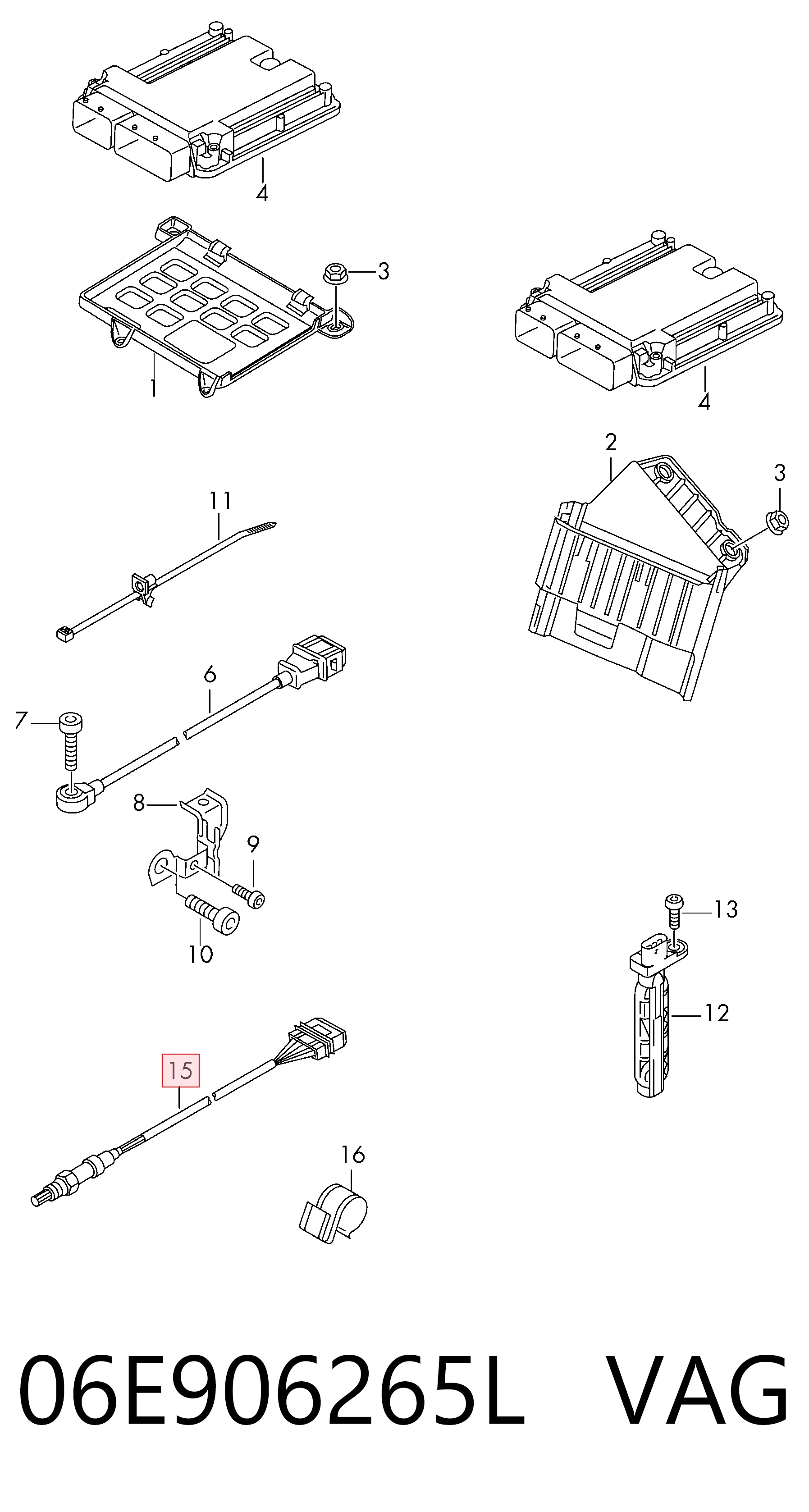 06E906265L VAG Sonda lambda, sensor de oxigênio