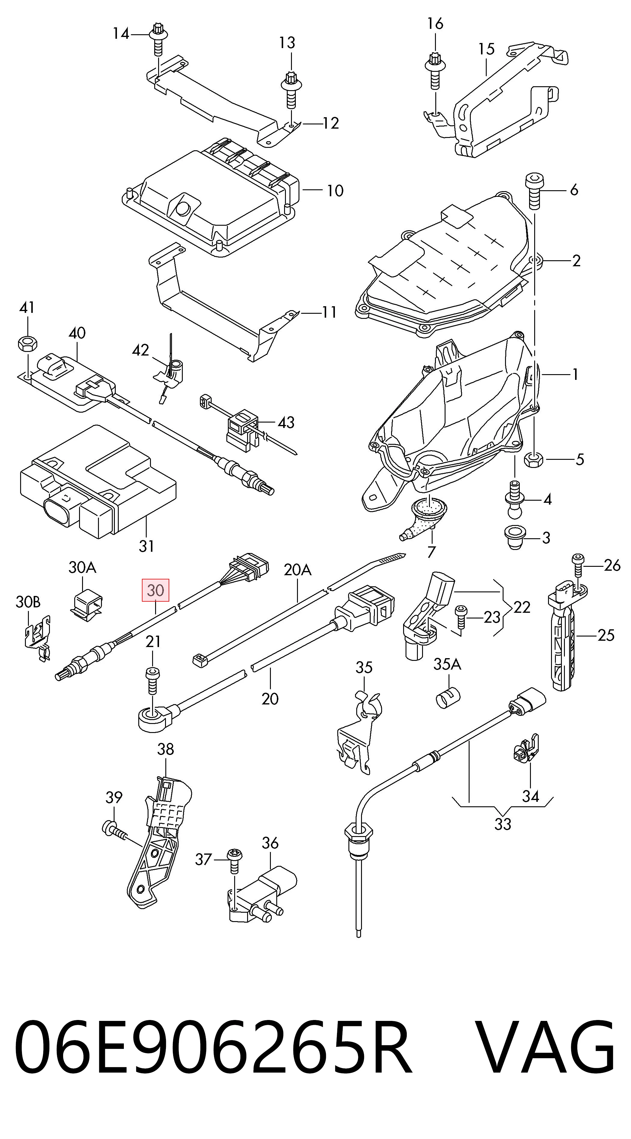 06E906265R VAG Sonda lambda, sensor de oxigênio até o catalisador