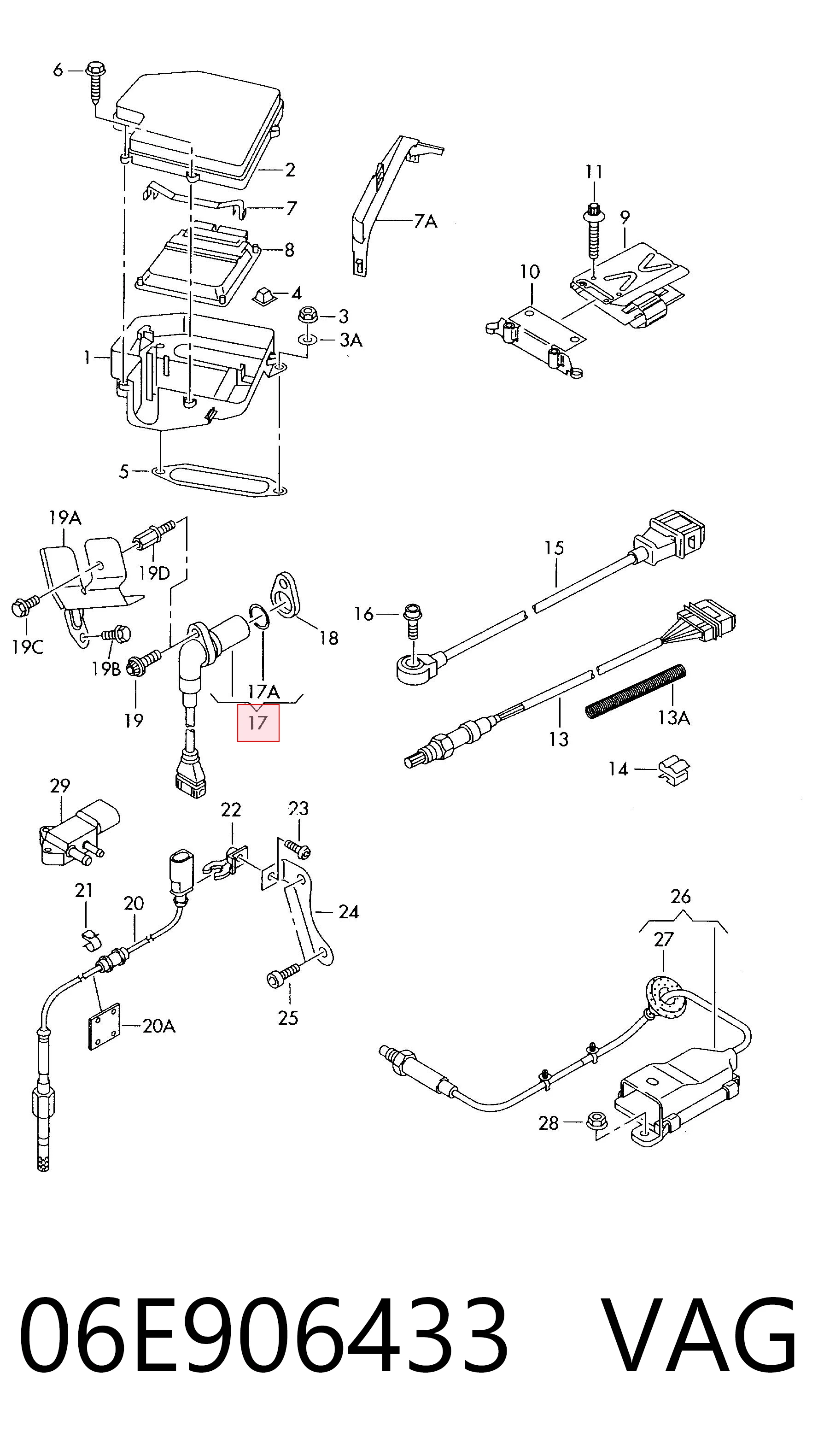 06E906433 VAG Sensor de posição (de revoluções) de cambota