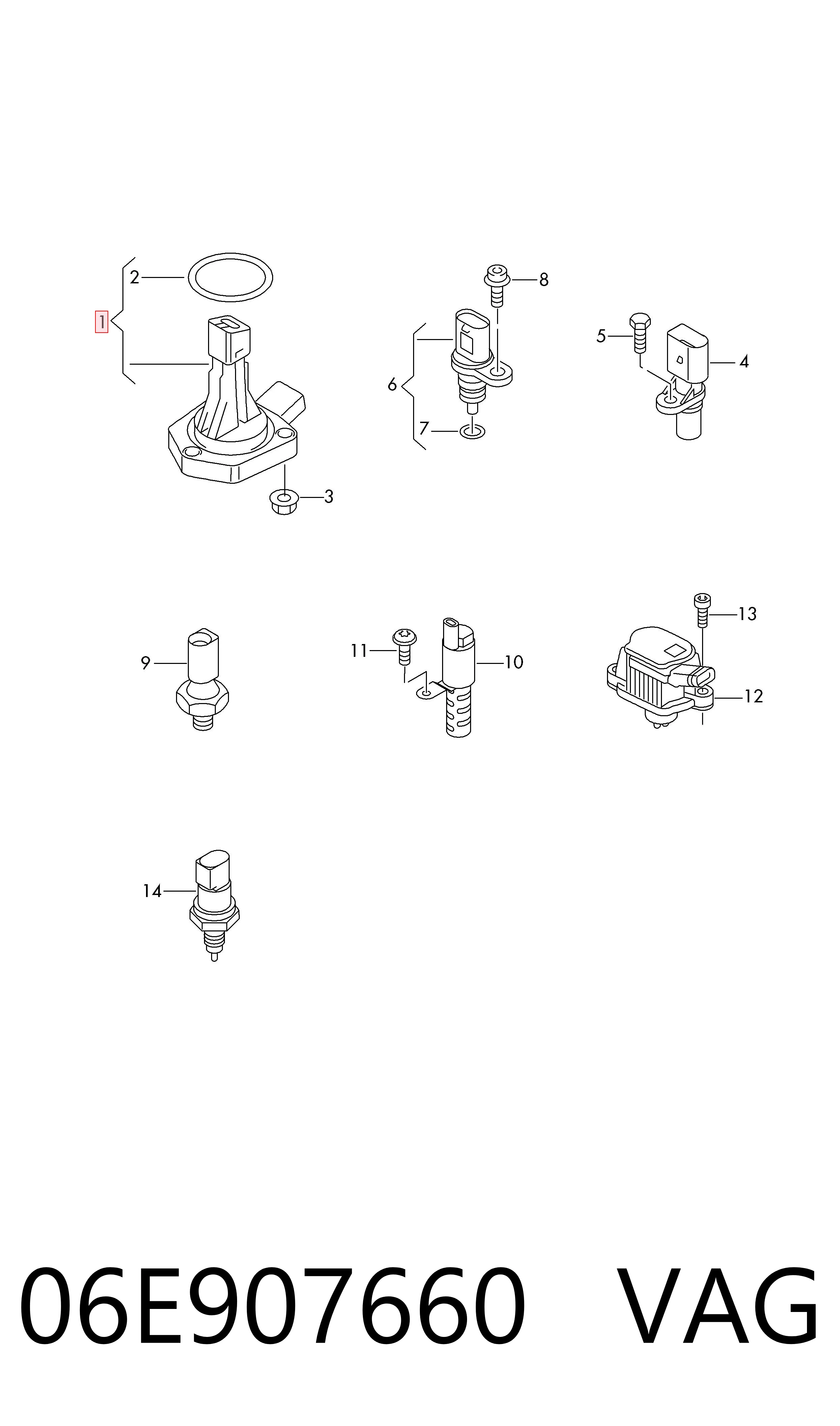 06E907660 VAG Sensor do nível de óleo de motor