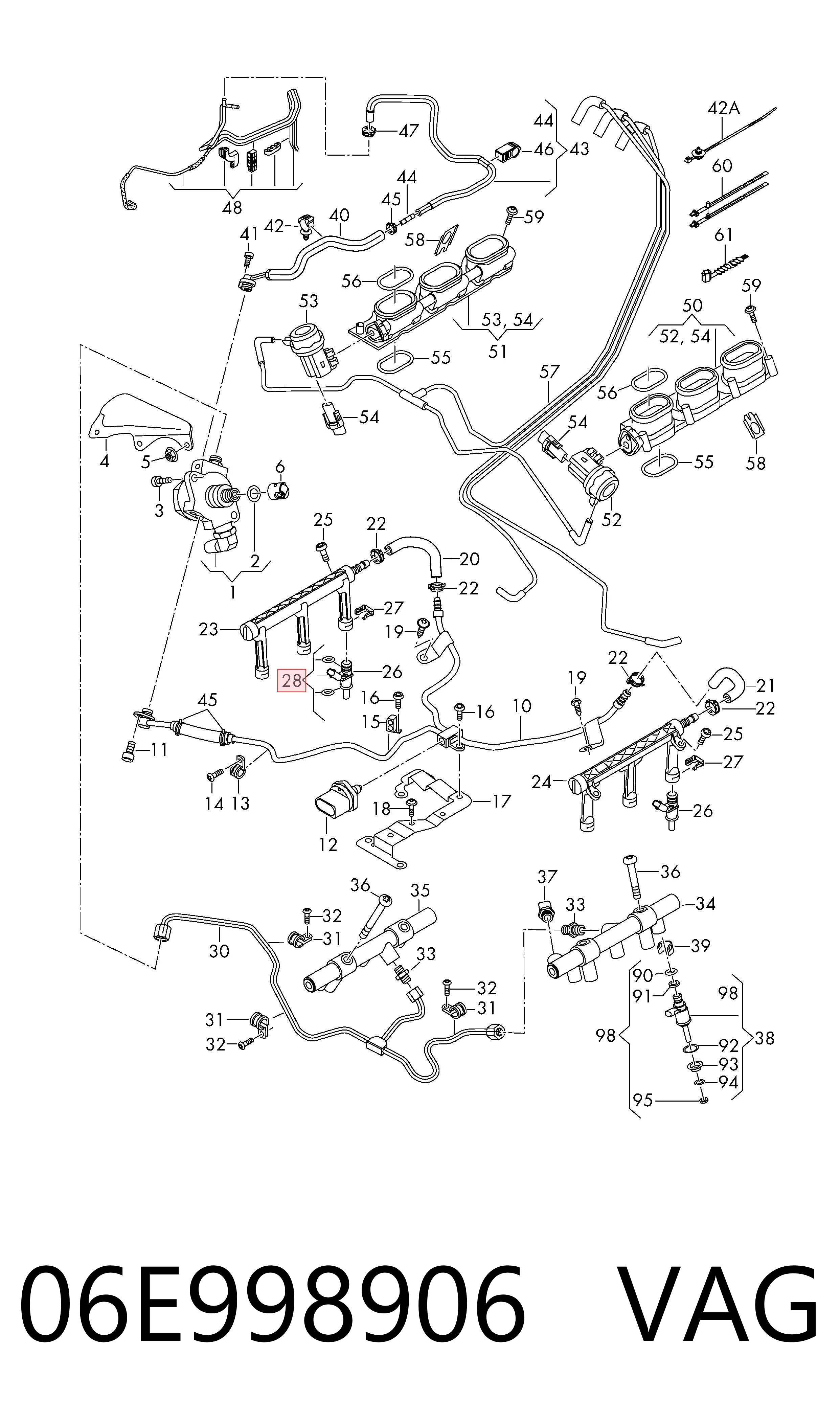 Compre 06E998906 VAG Kit de reparação do injetor