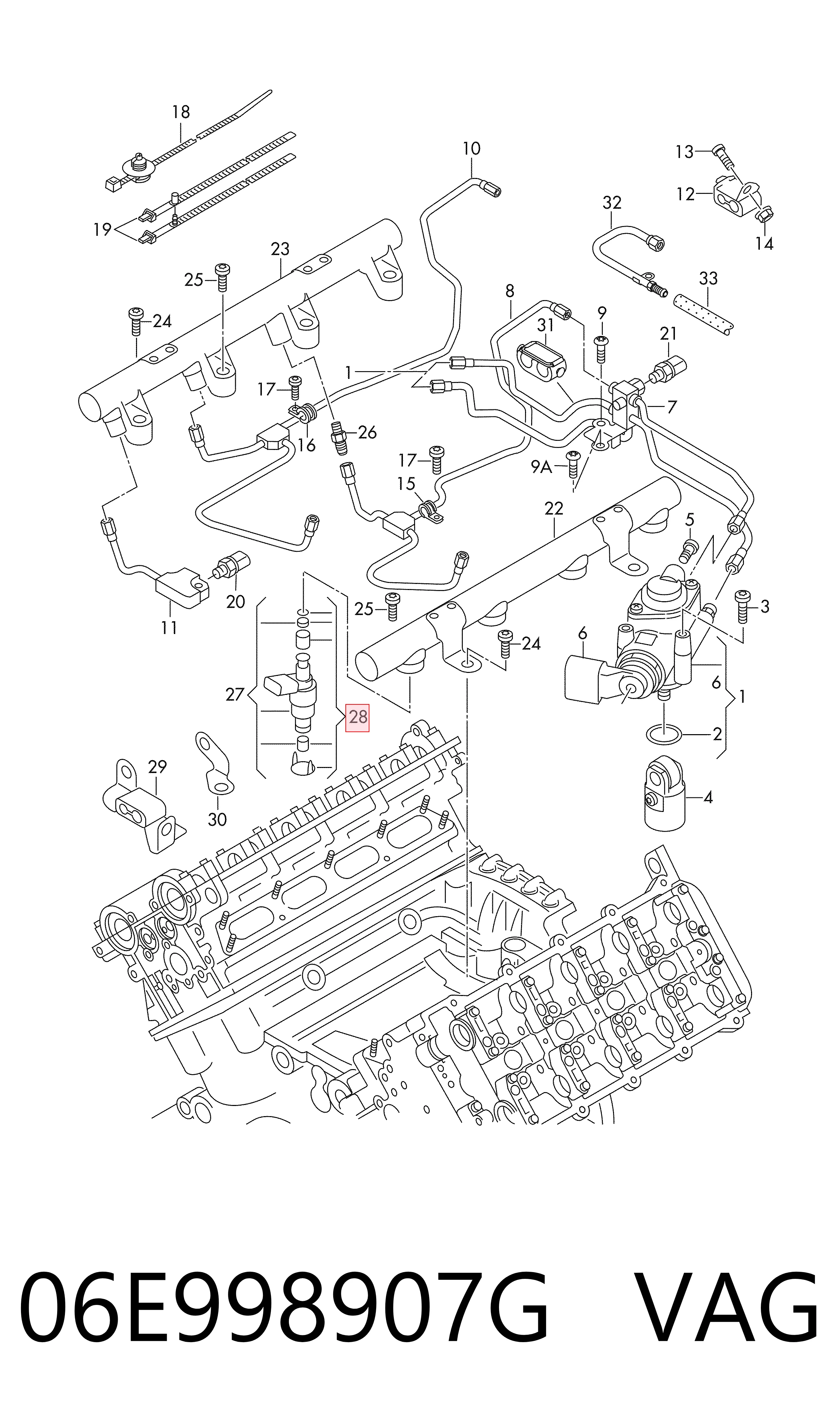 Kit de reparação do injetor Audi A8 D3 4E2, 4E8