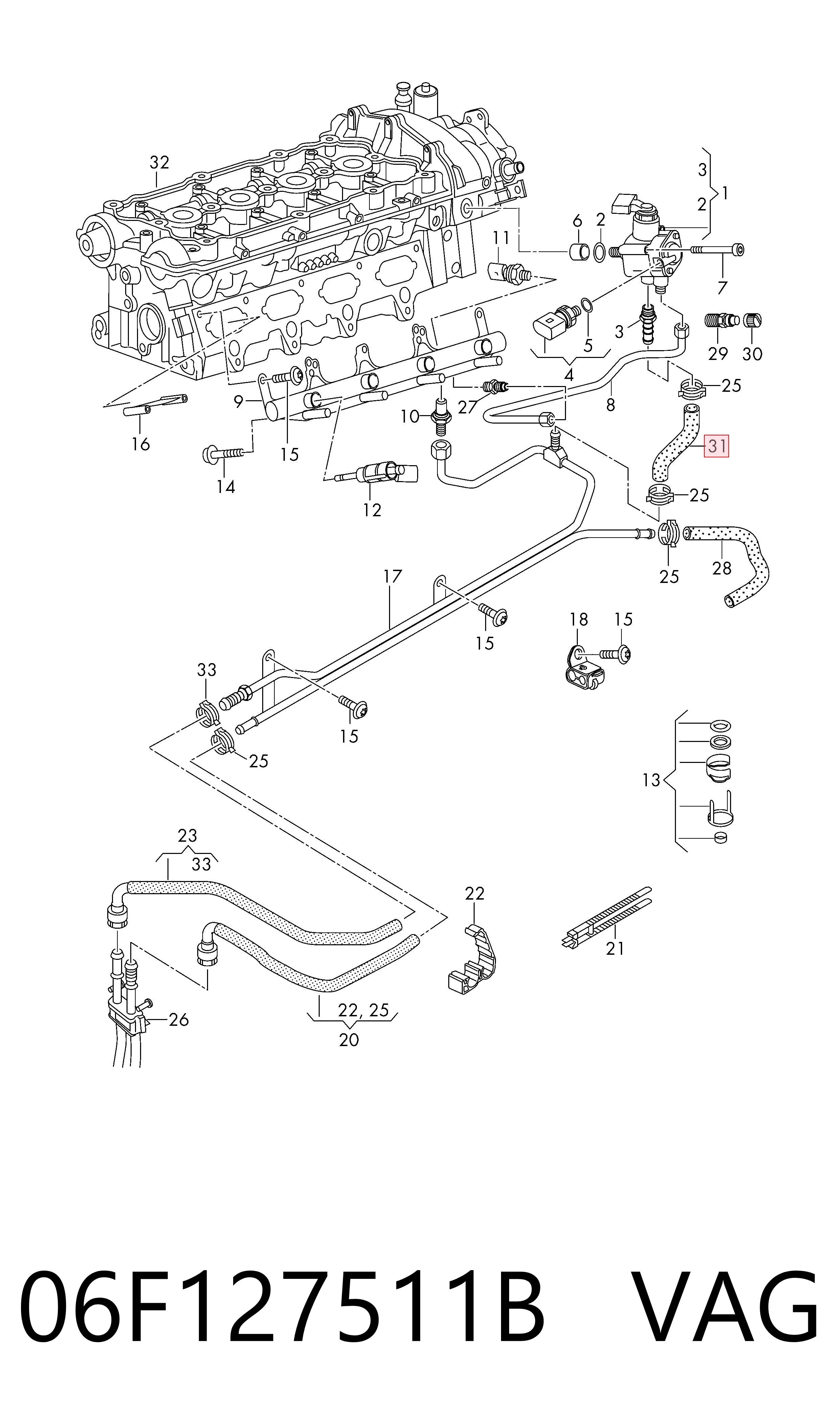 06F127511B VAG Mangueira universal de combustível