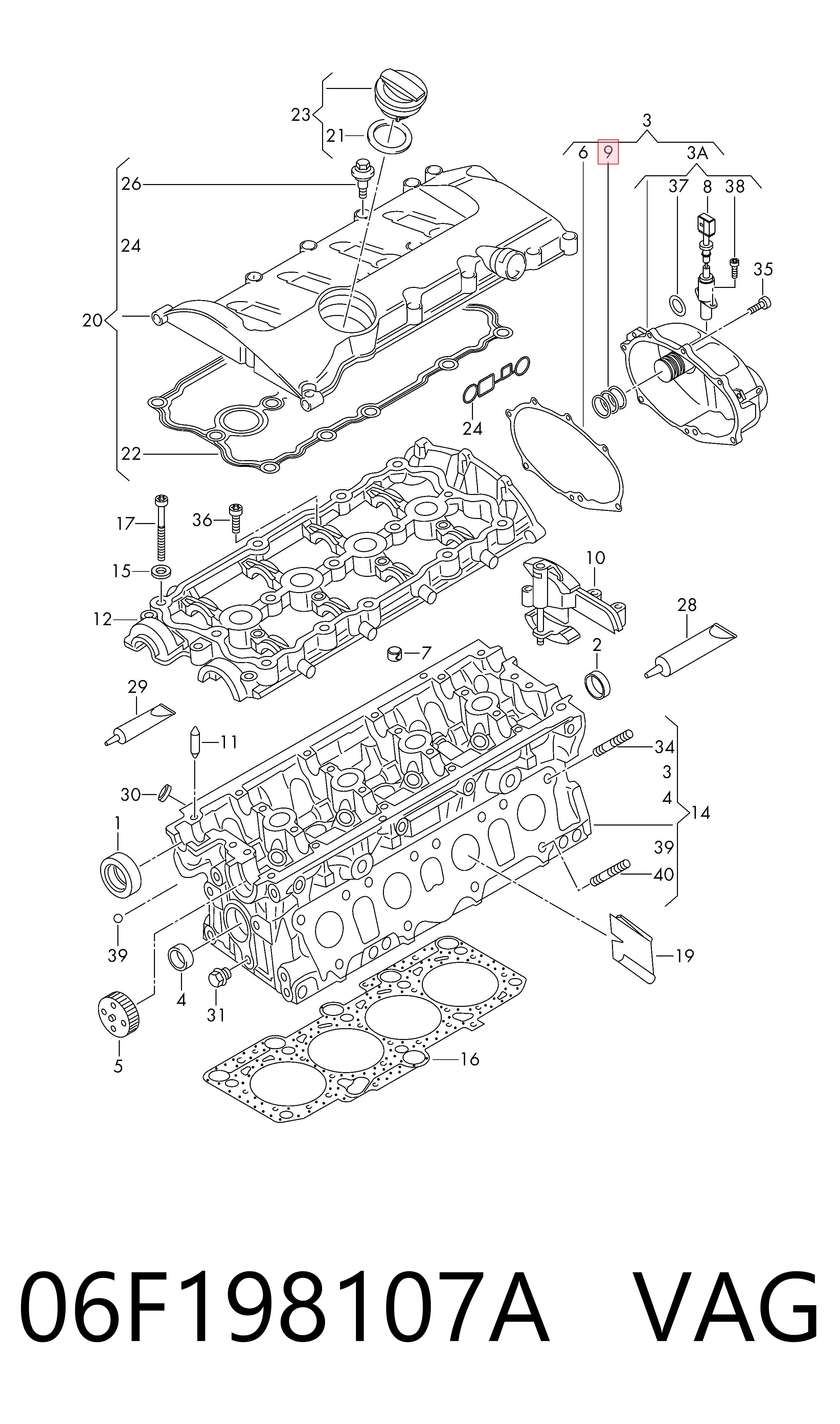 06F198107A VAG Kit de reparação de regulador de fases do mecanismo de distribuição de gás