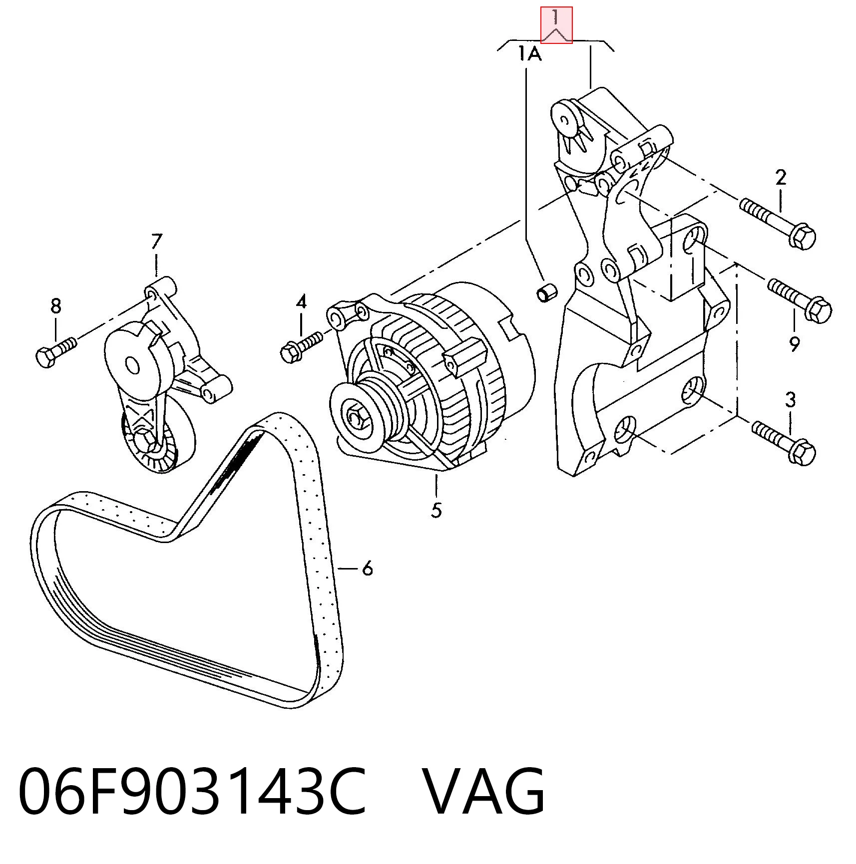 Consola do gerador para Volkswagen Golf V 1K5