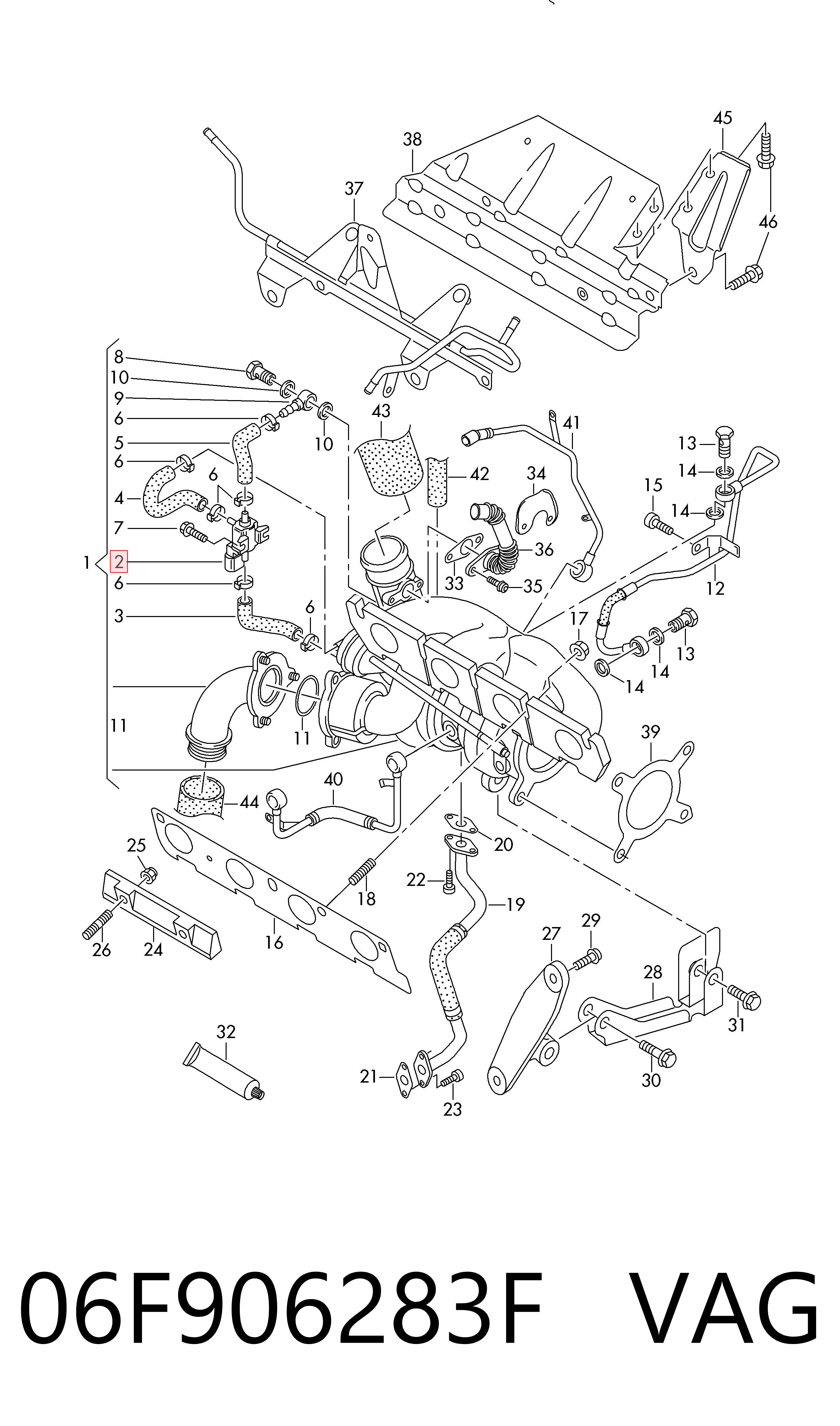 06F906283F VAG Convertidor de pressão (solenoide) de supercompressão