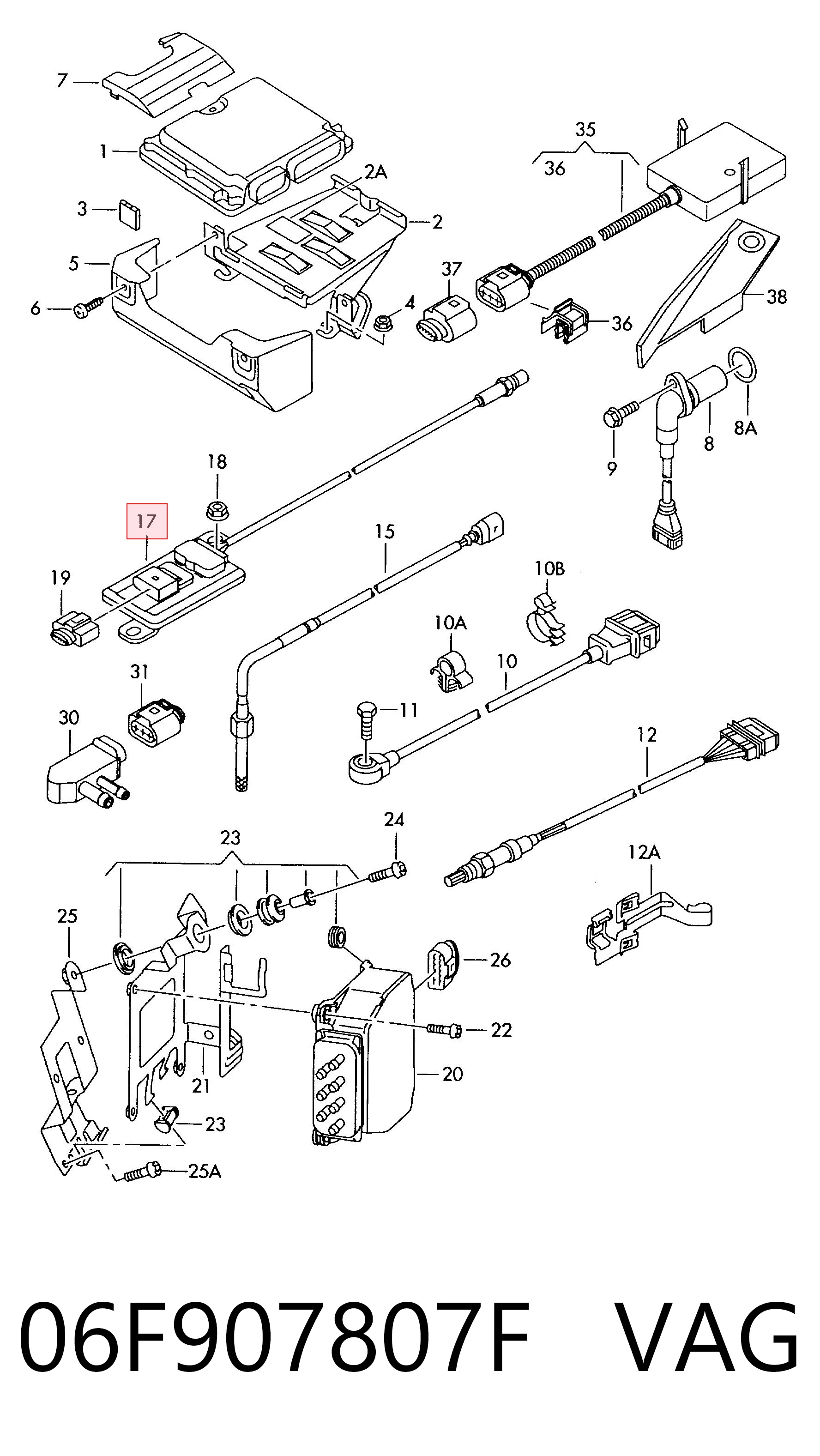 Sensor de óxidos de nitrogênio NOX VAG 06F907807F preço, a partir de 461,56 USD