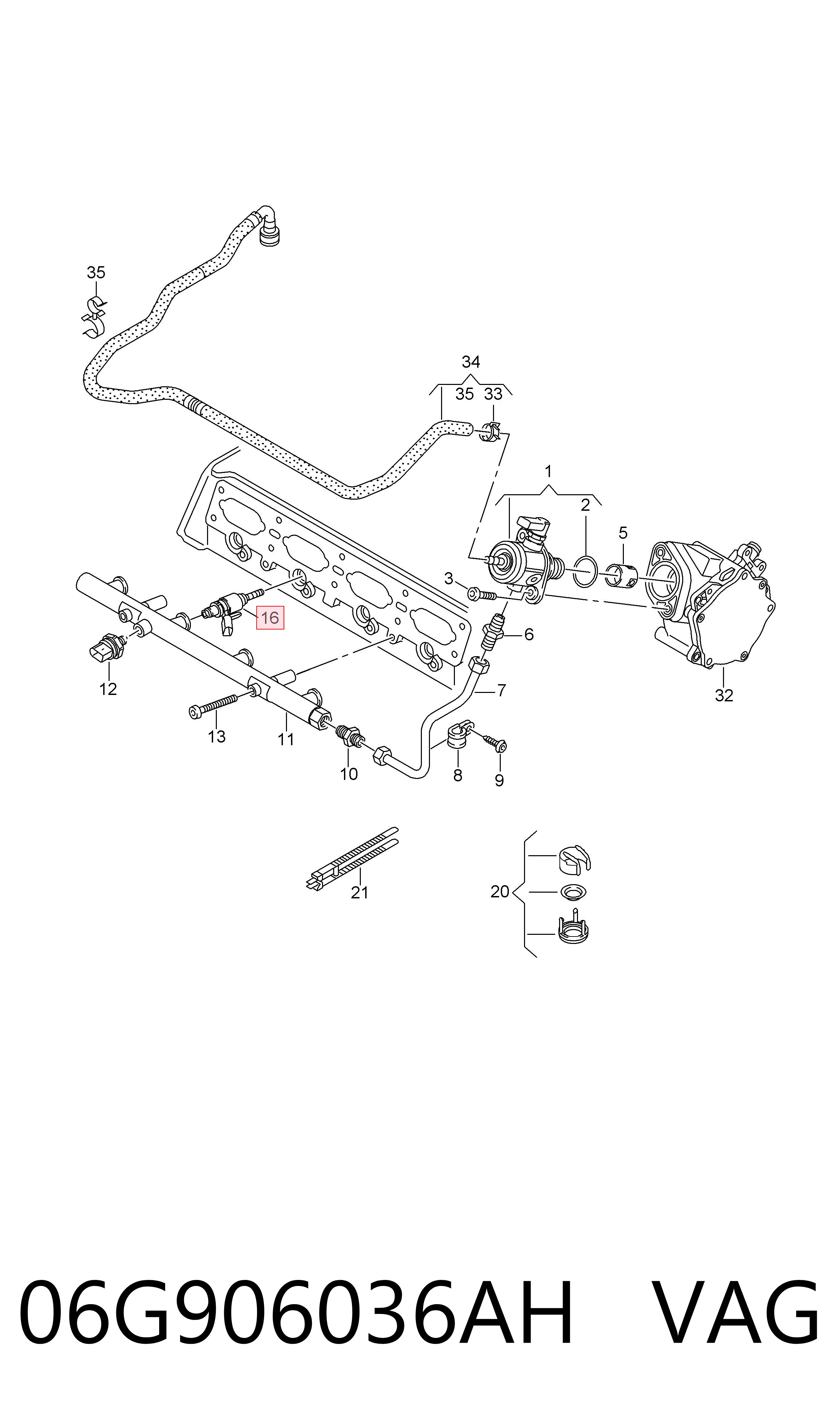 06G906036AH VAG Injetor de injeção de combustível