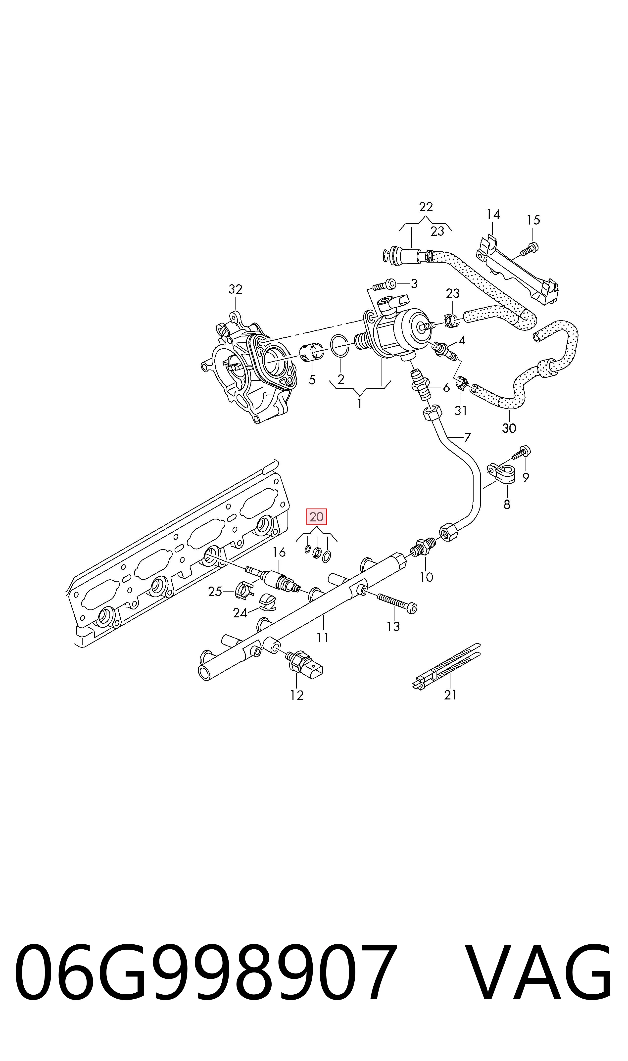 Kit de reparação do injetor VAG 06G998907 preço, a partir de 17,24 USD