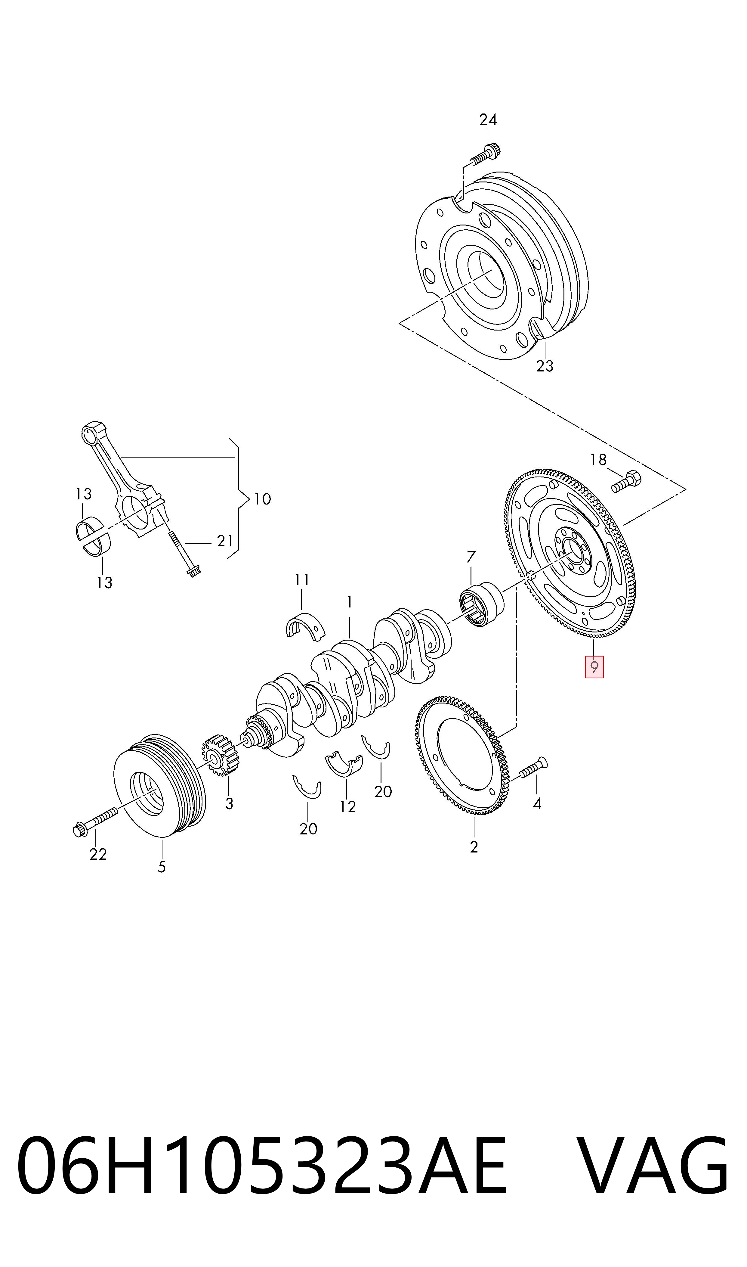 Coroa de volante para Audi A4 Allroad B9 8WH, 8WJ