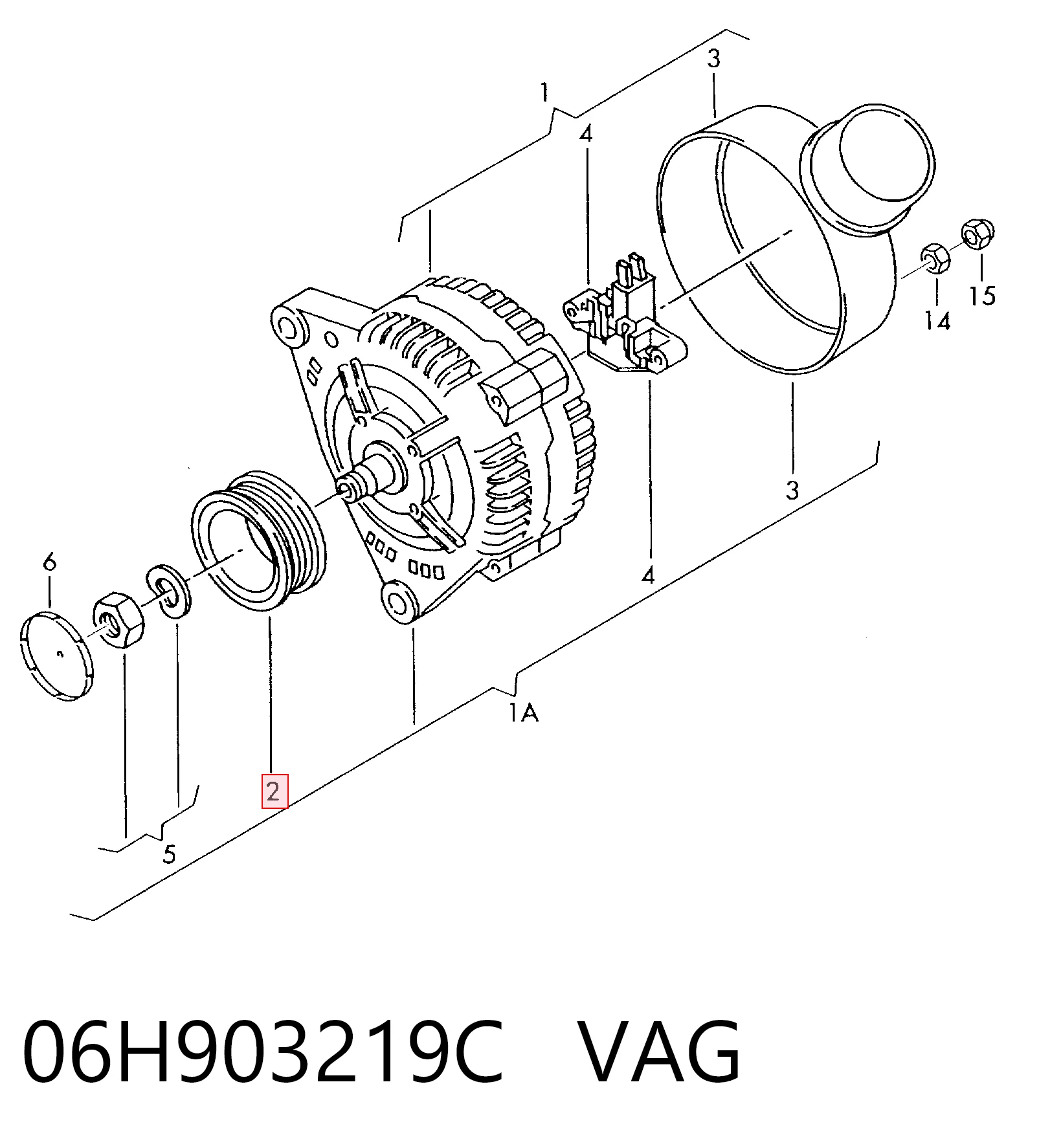 Polia do gerador VAG 06H903219C preço, a partir de 33,06 USD