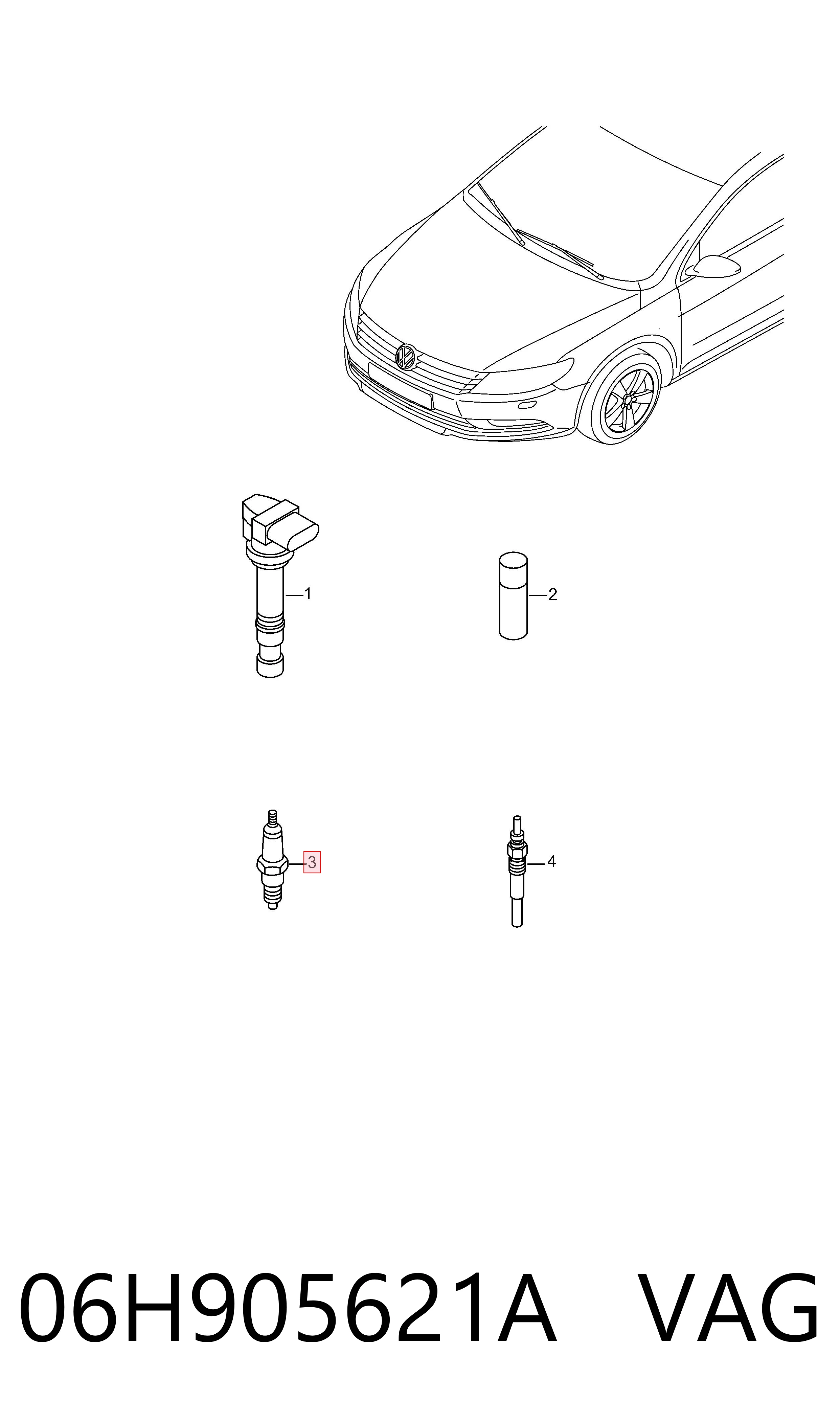 06H905621A VAG Vela de ignição