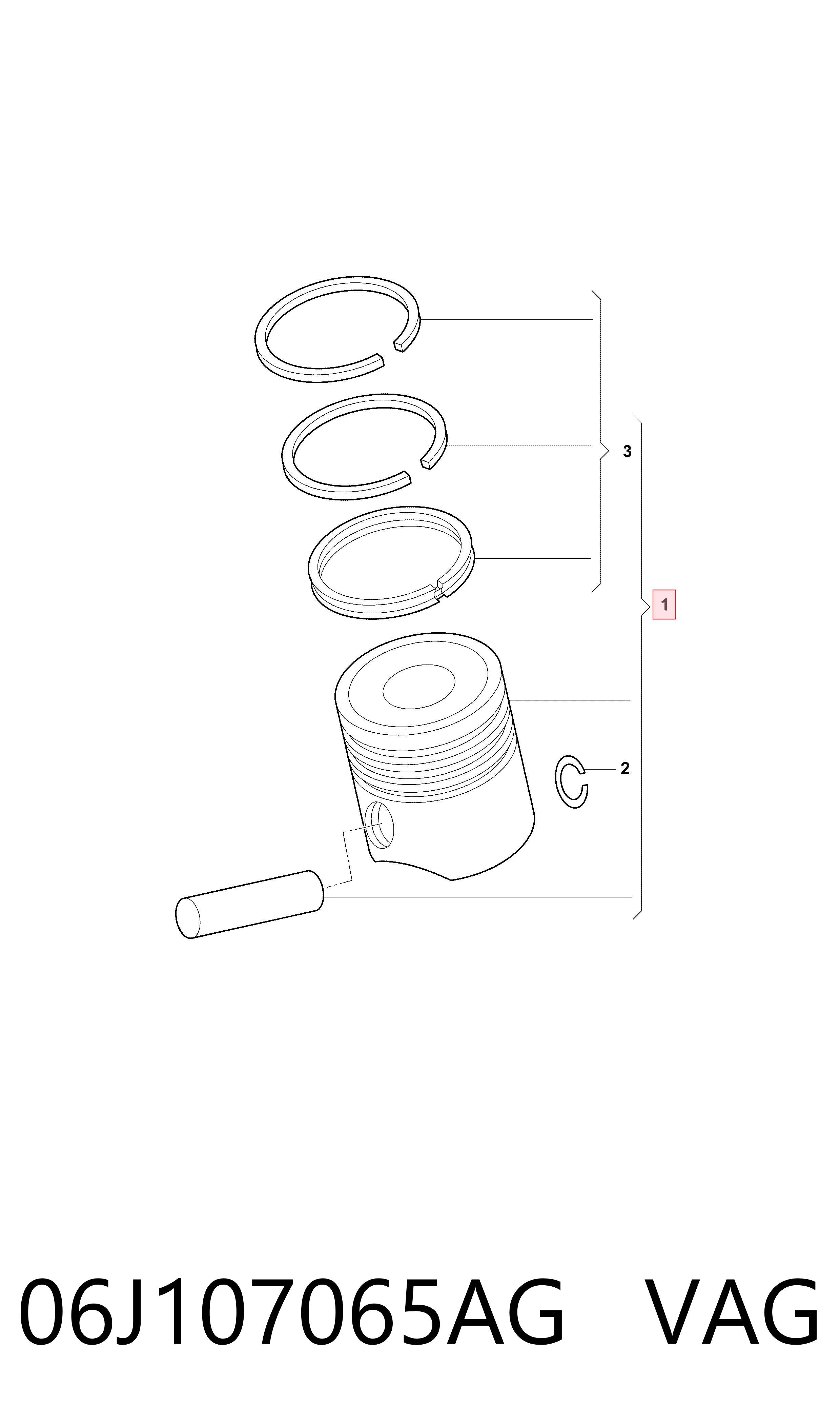 Compre 130050003800 NE/NPR Pistão do kit para 1 cilindro, STD