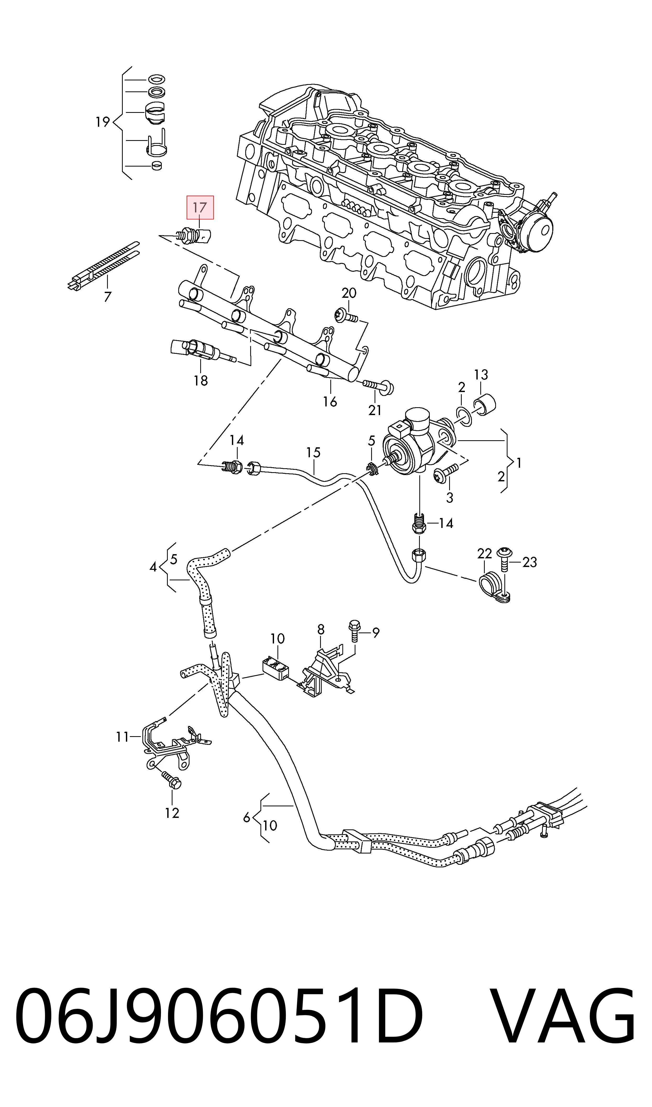 06J906051D VAG Sensor de pressão de combustível