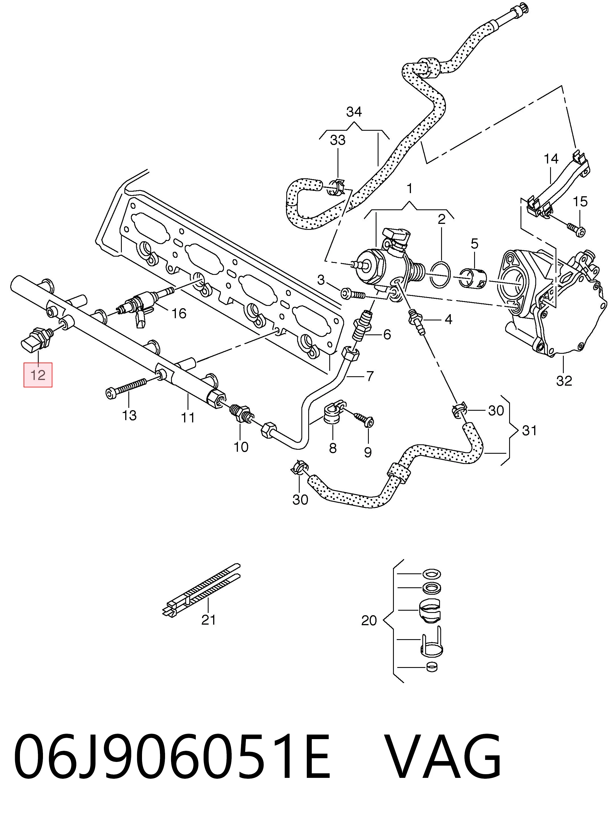 551943 ERA Sensor de pressão de combustível