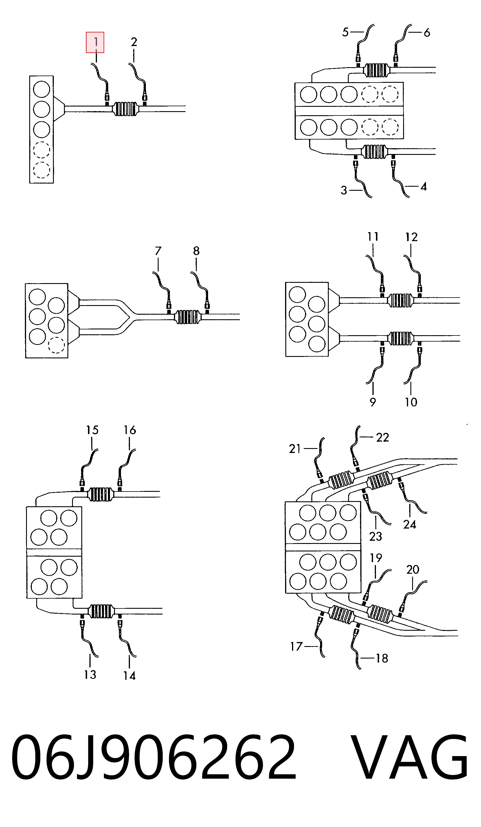 06J906262 VAG Sonda lambda, sensor de oxigênio até o catalisador