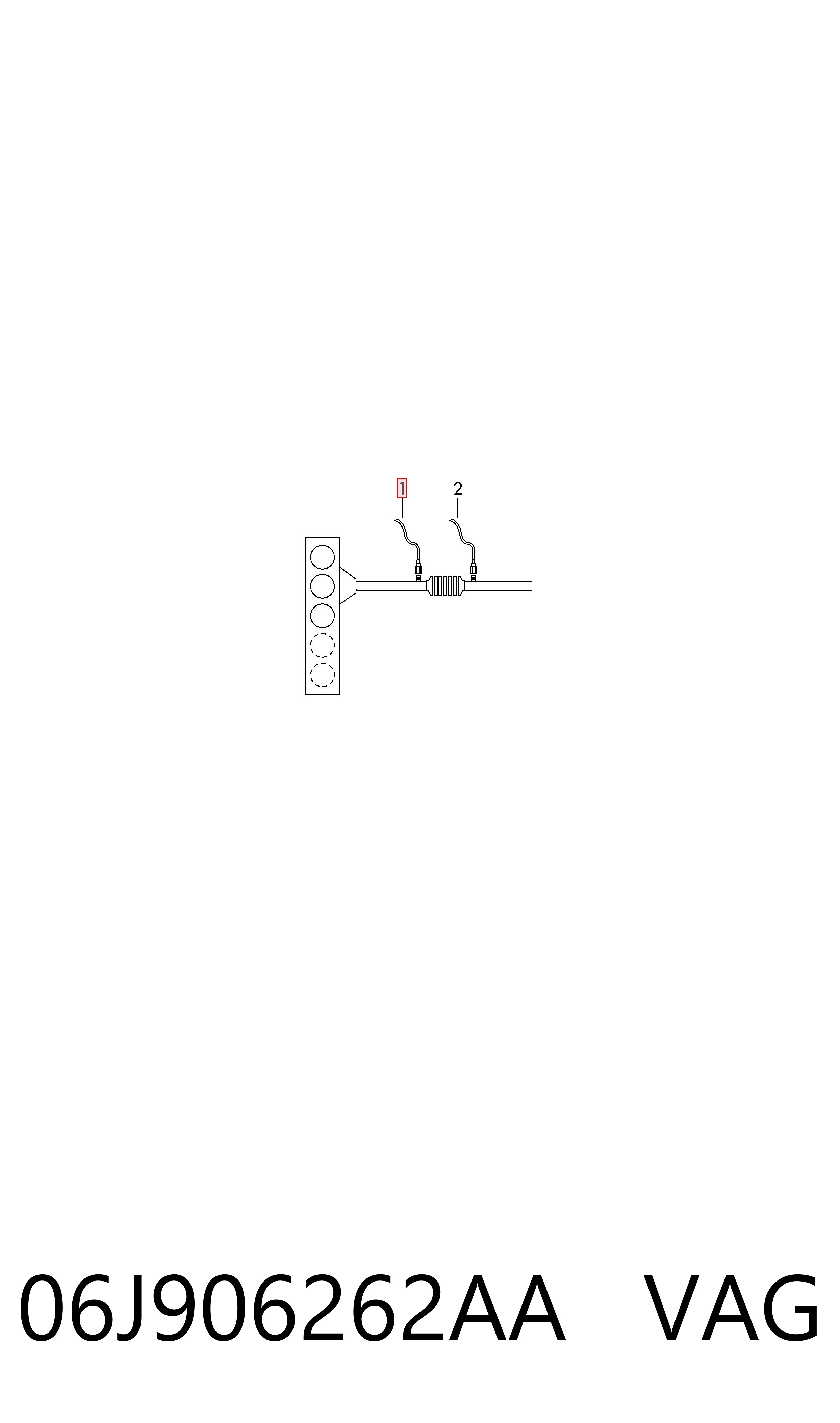 06J906262AA VAG Sonda lambda, sensor de oxigênio até o catalisador
