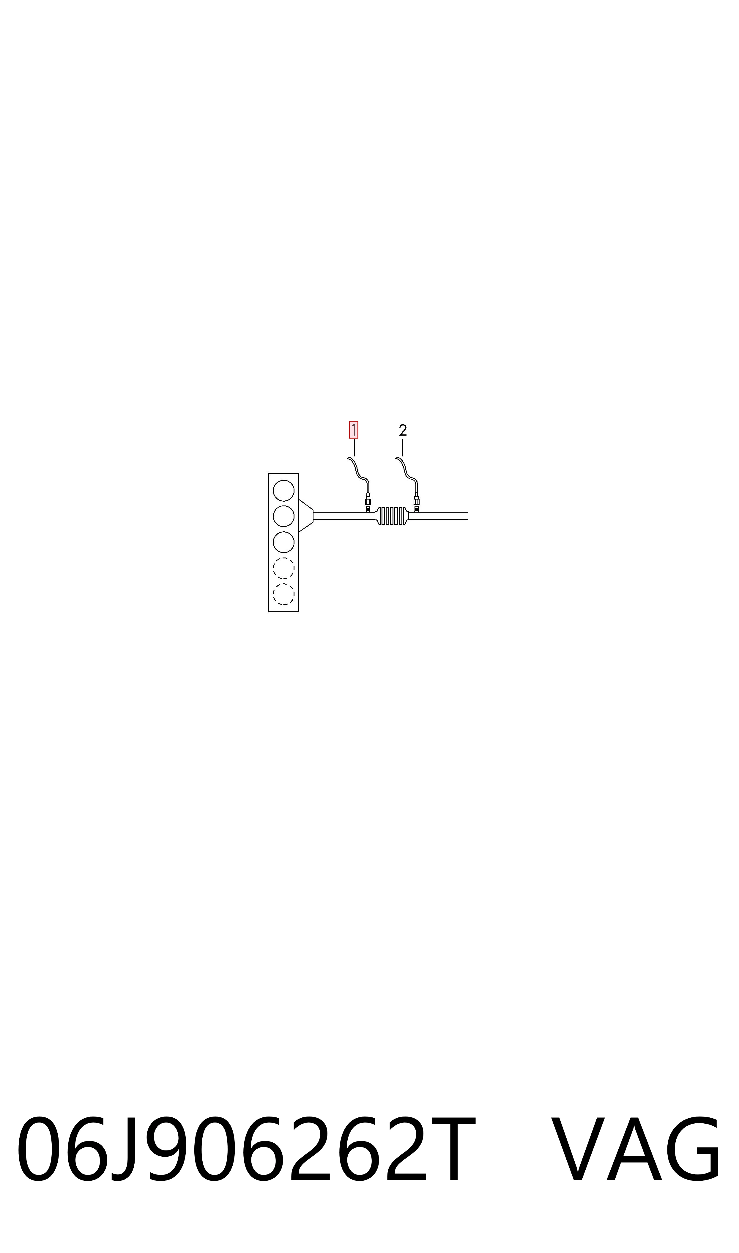 06J906262T VAG Sonda lambda, sensor de oxigênio até o catalisador