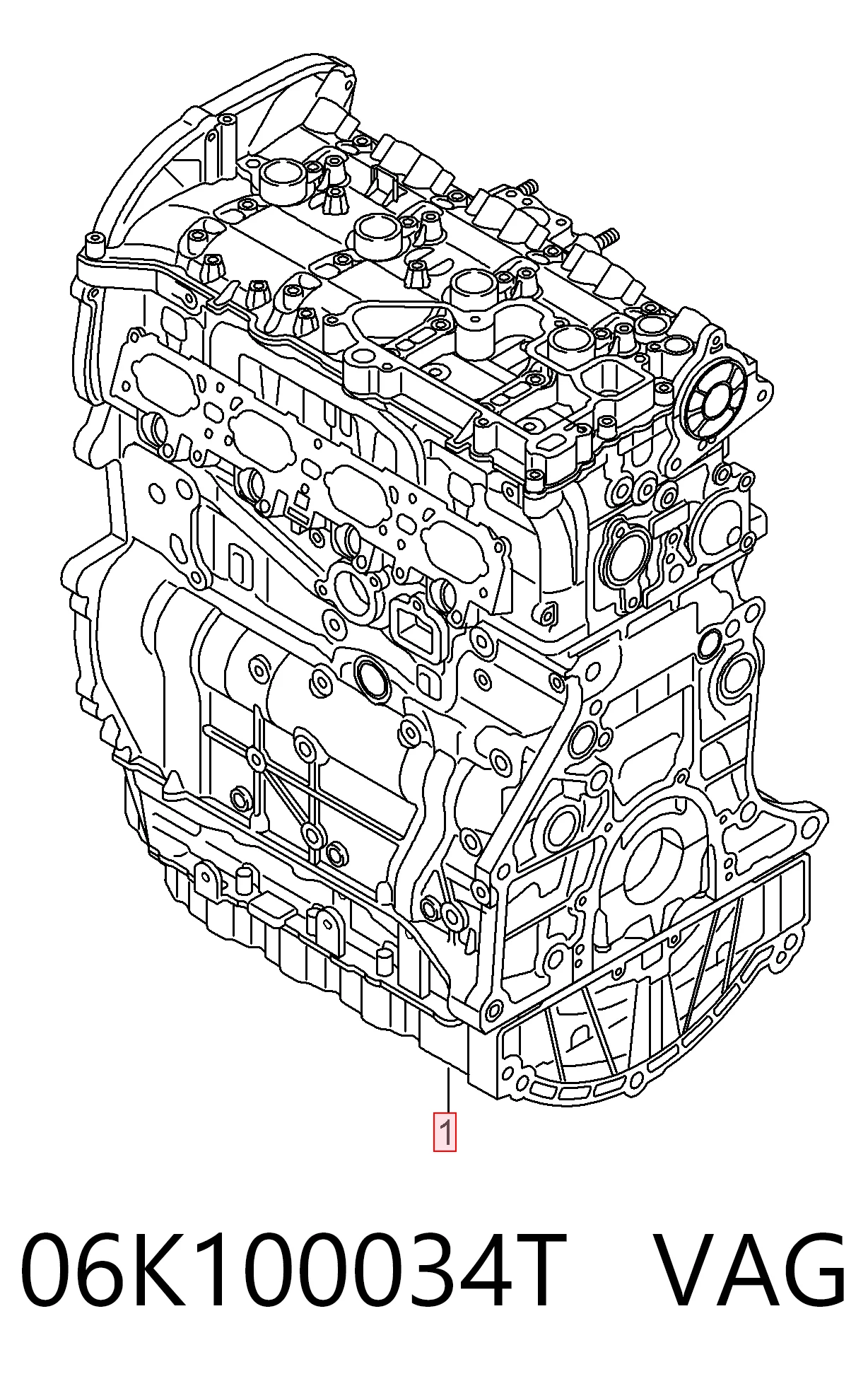 06K100034T VAG Motor montado