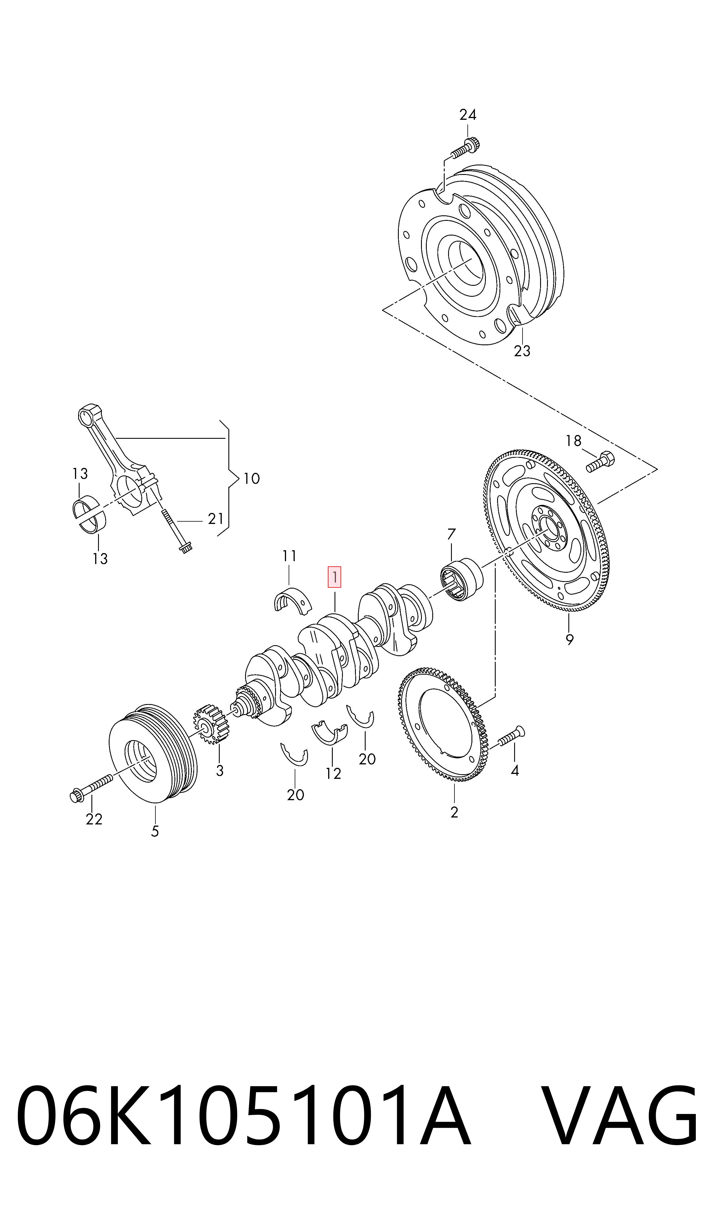 06K105101A VAG Cambota de motor