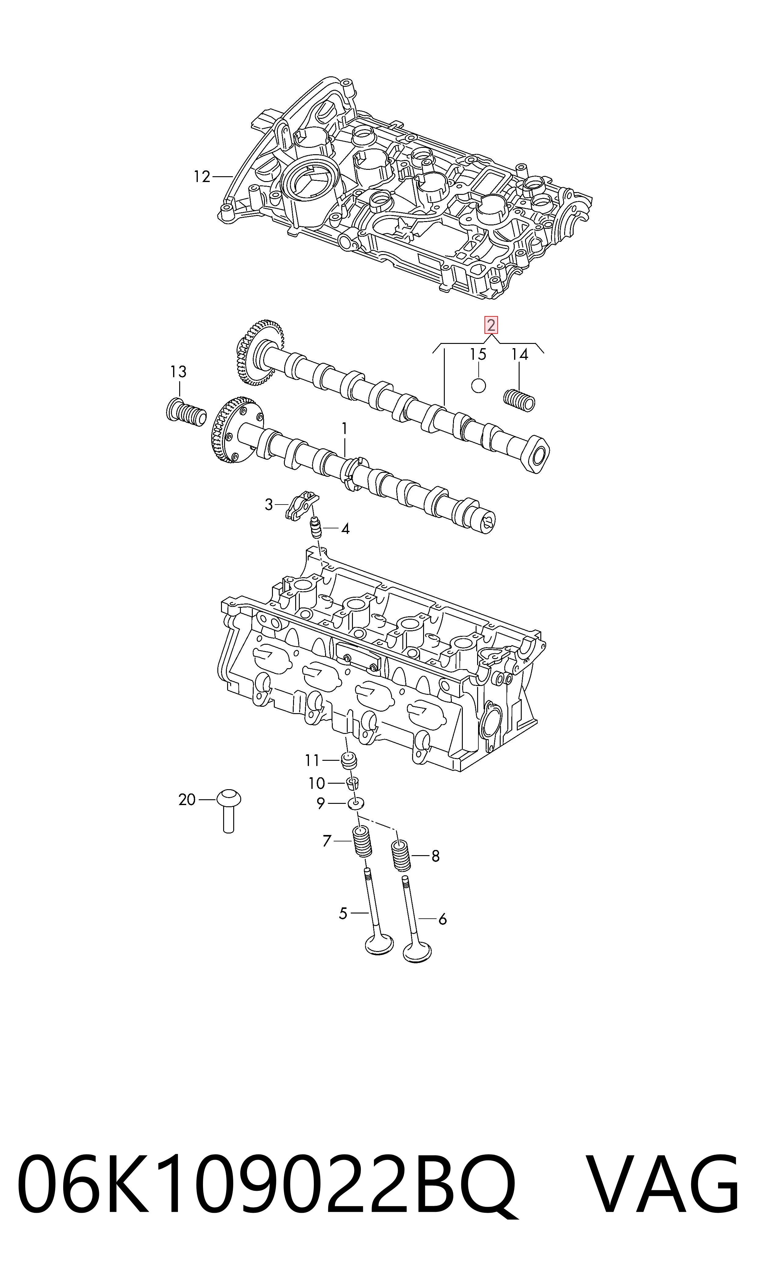 Árvore distribuidora de motor Audi Q5  8RB