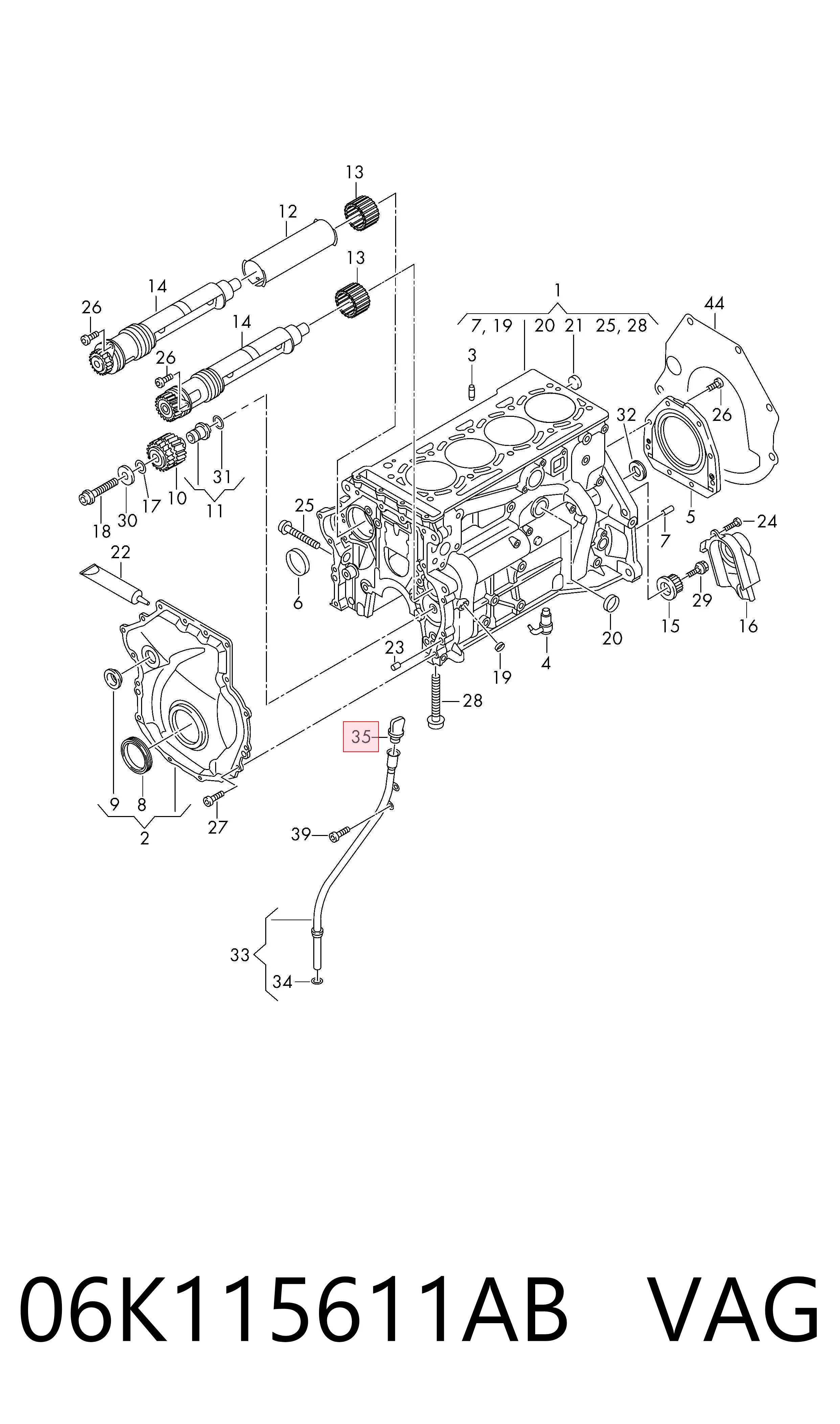 Sonda (indicador) do nível de óleo no motor VAG 06K115611AB preço, a partir de 19,22 USD