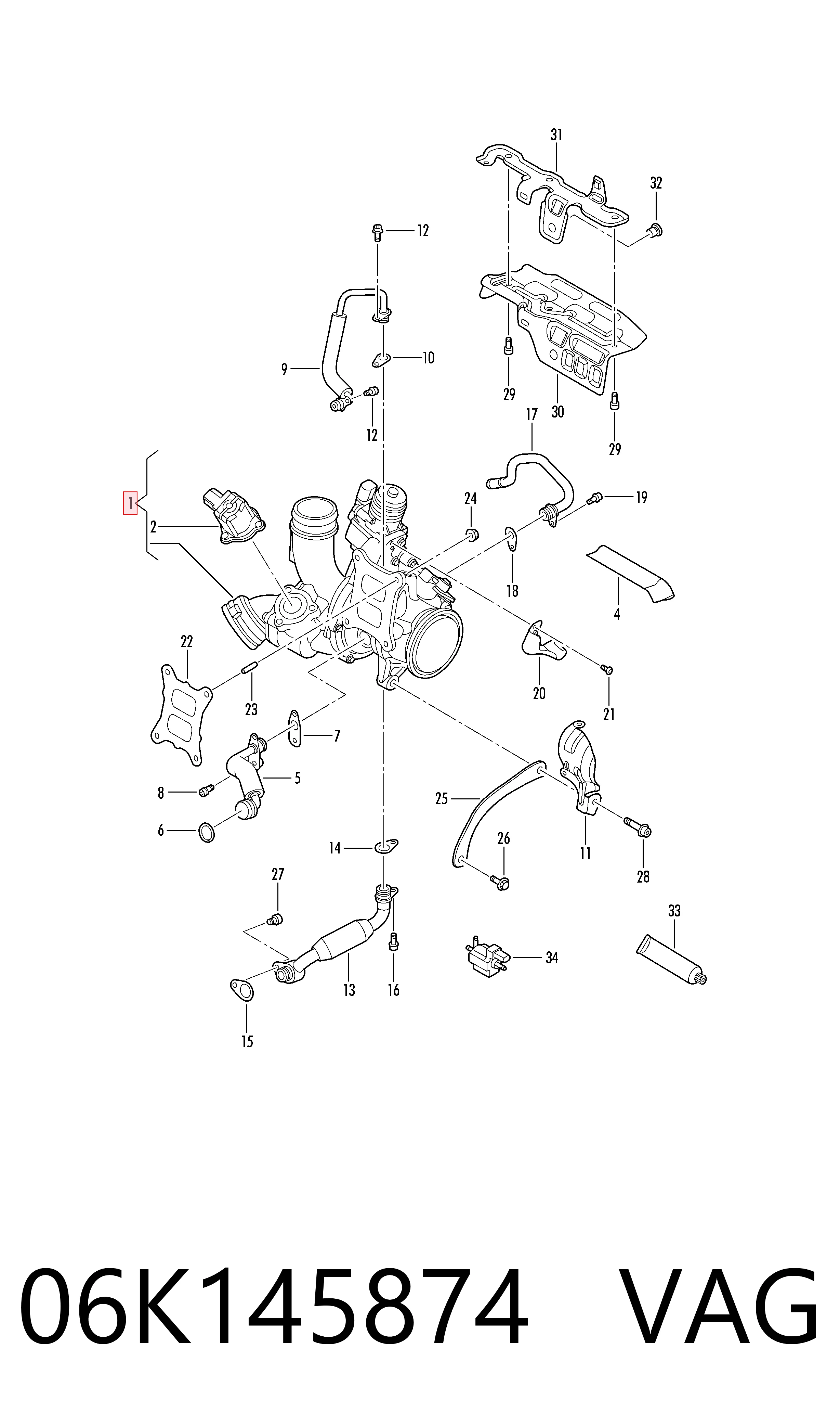 06K145874 VAG Turbina