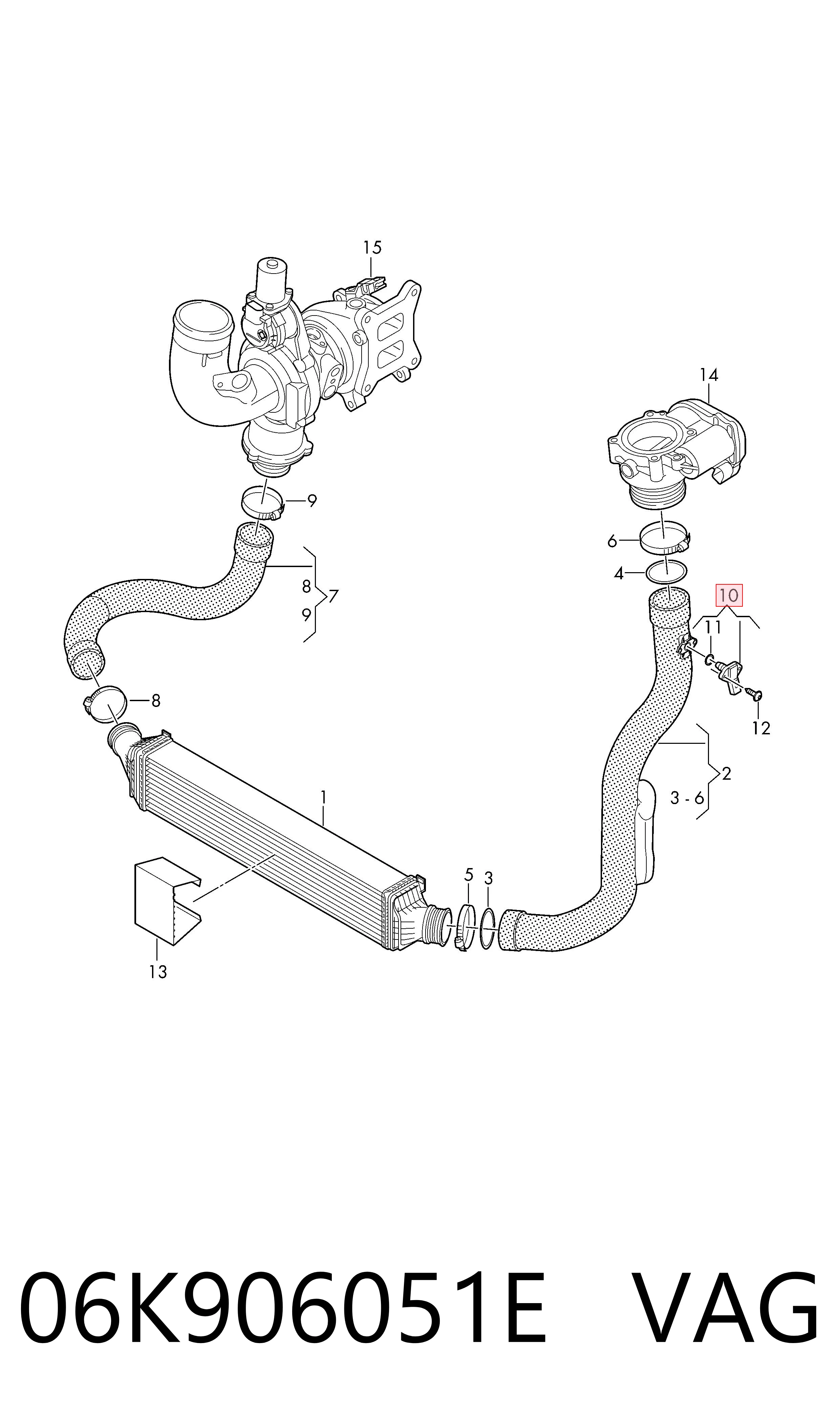 06K906051E VAG Sensor de pressão de supercompressão