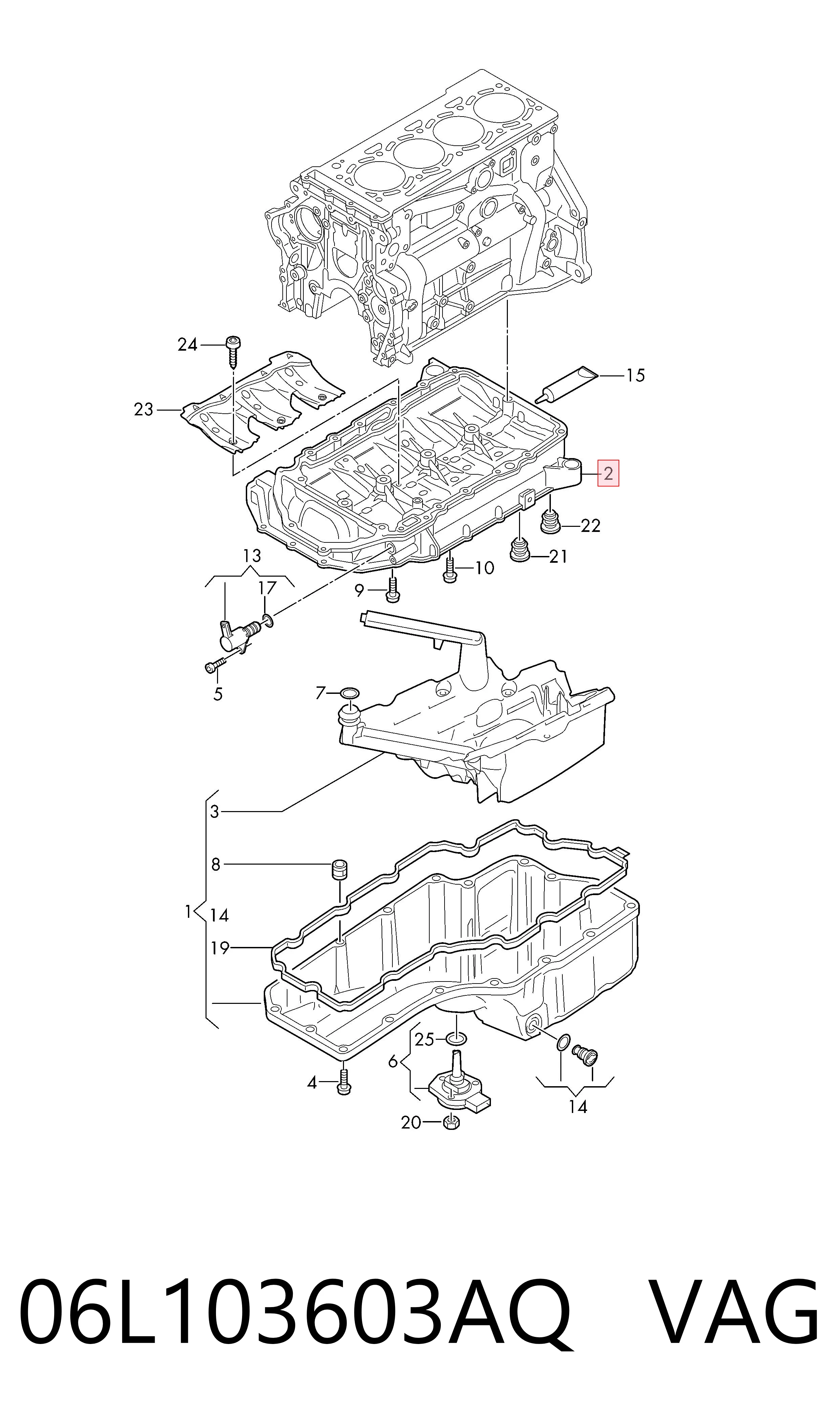 06L103603AQ VAG Panela de óleo de cárter do motor, parte inferior
