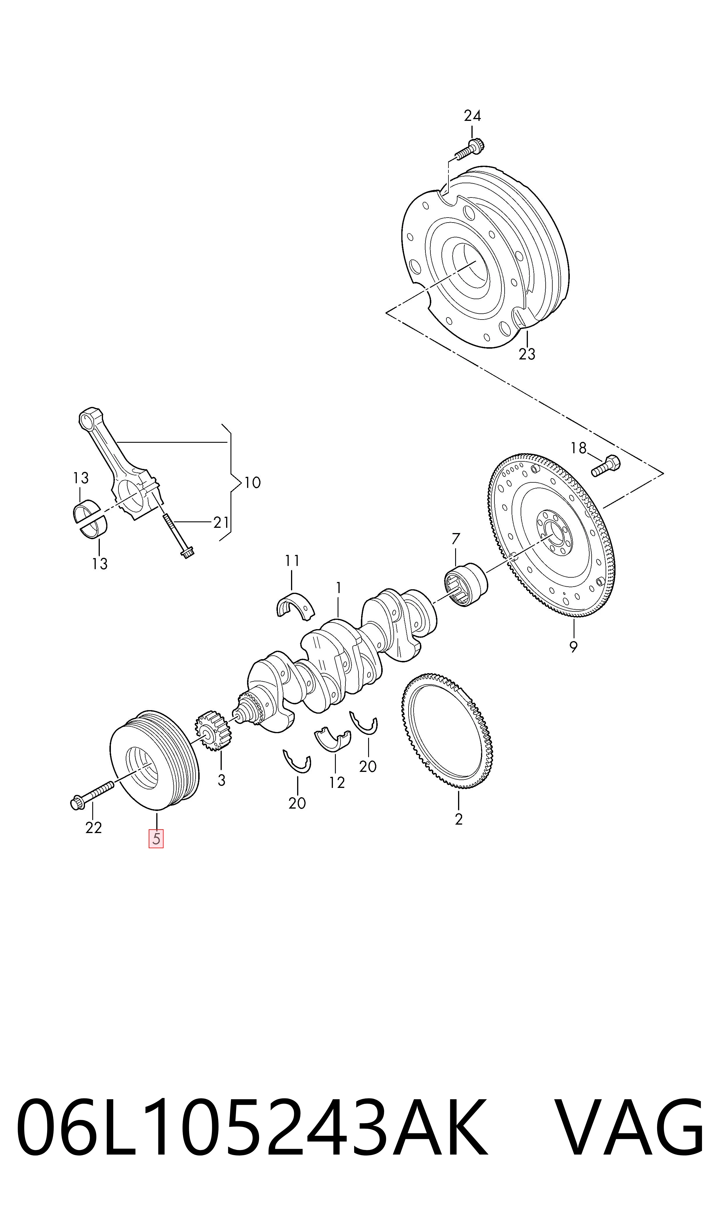 06L105243AK VAG Polia de cambota