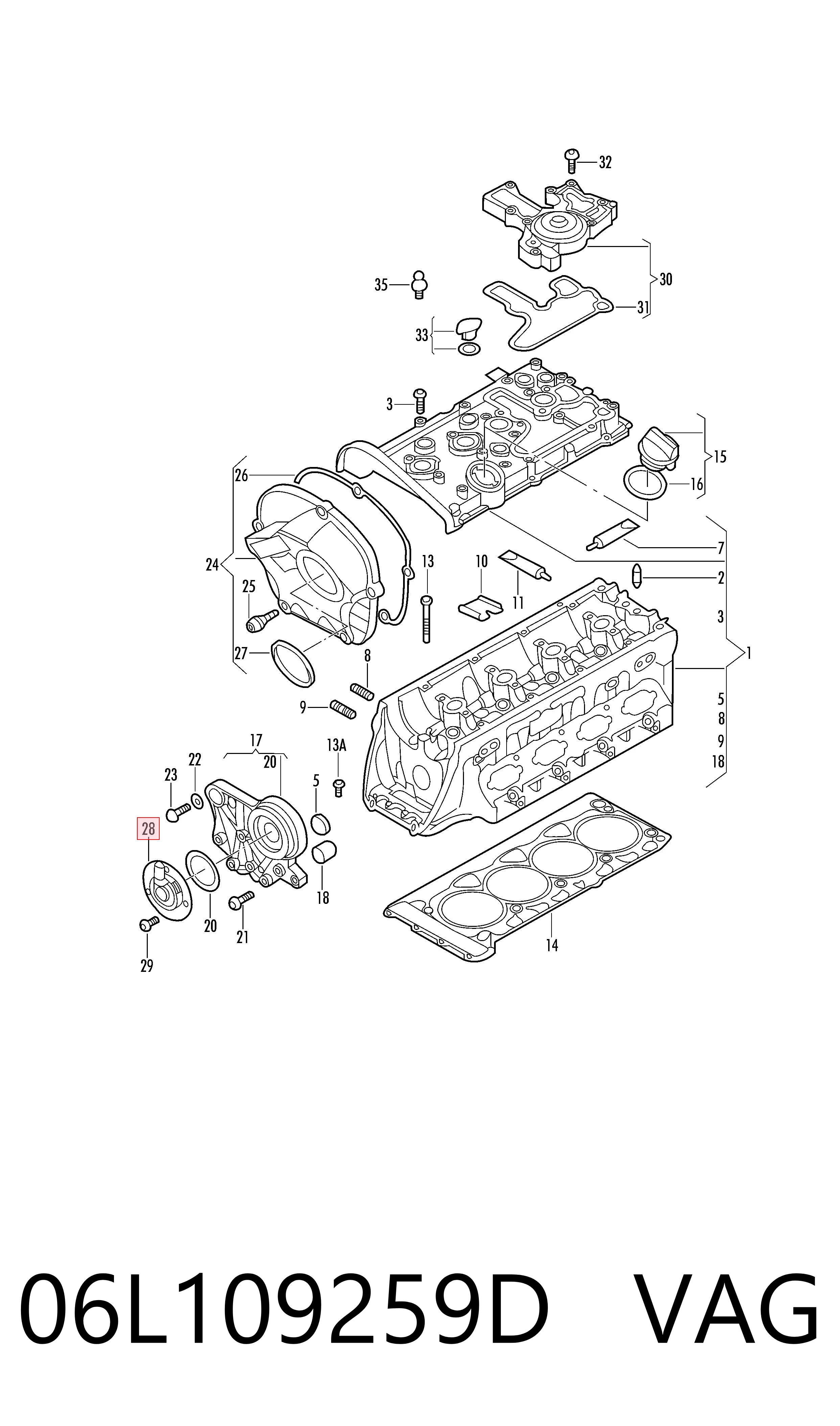 Compre 06L109259D VAG Válvula eletromagnética de posição (de fases) da árvore distribuidora