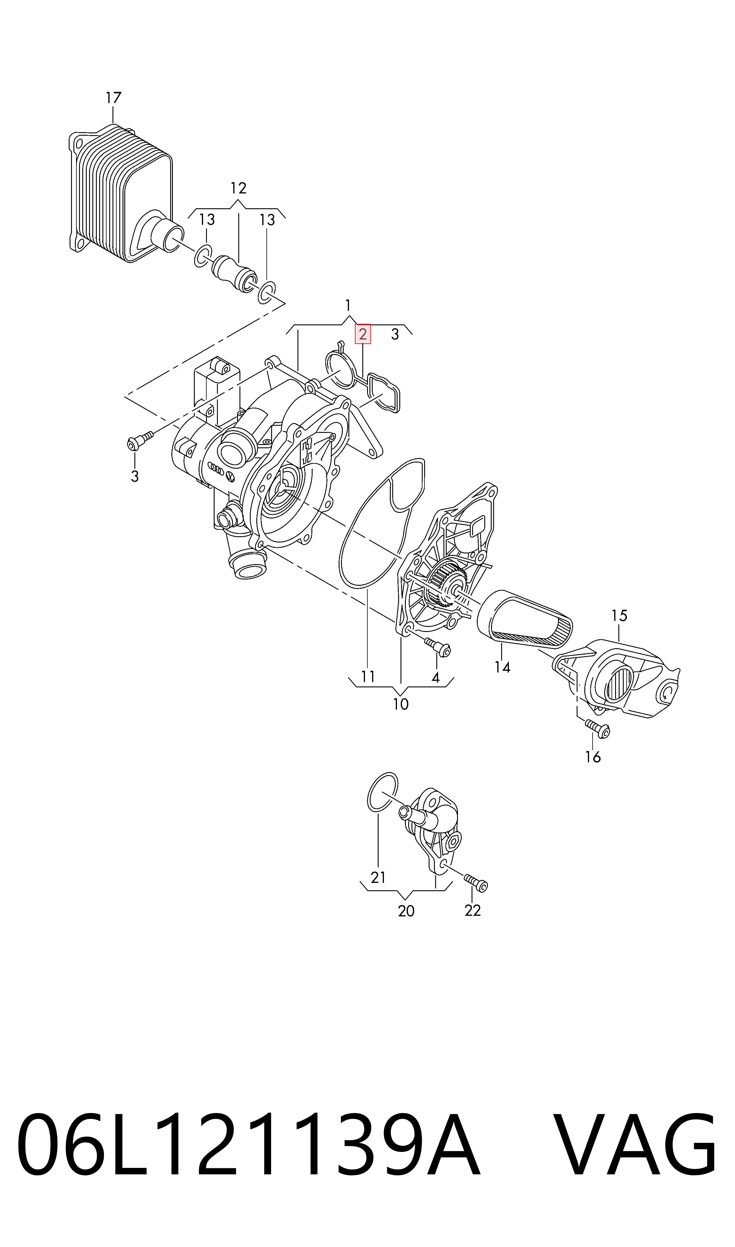Compre Vedante de bomba de água Audi A7 