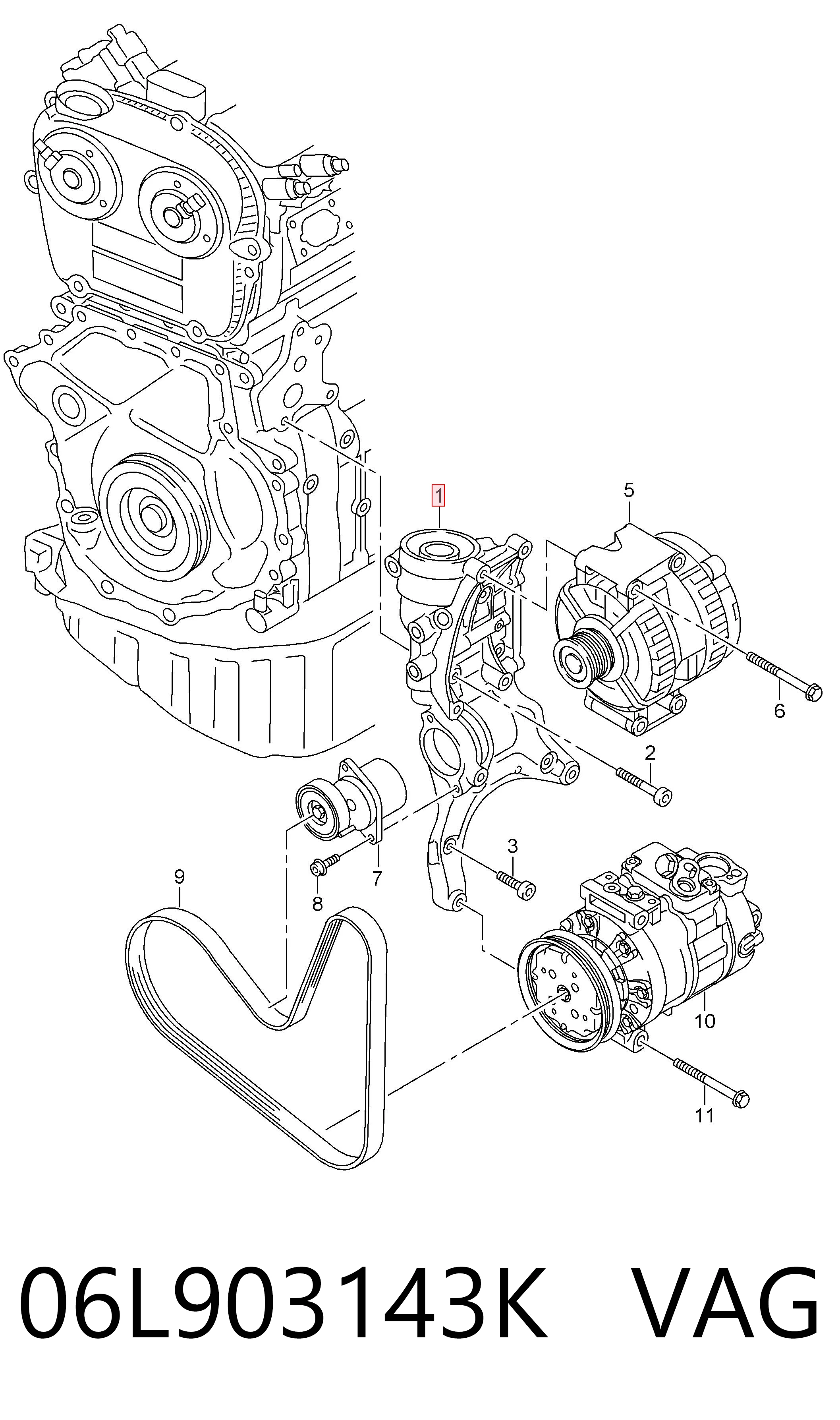 06L903143K VAG Consola do gerador
