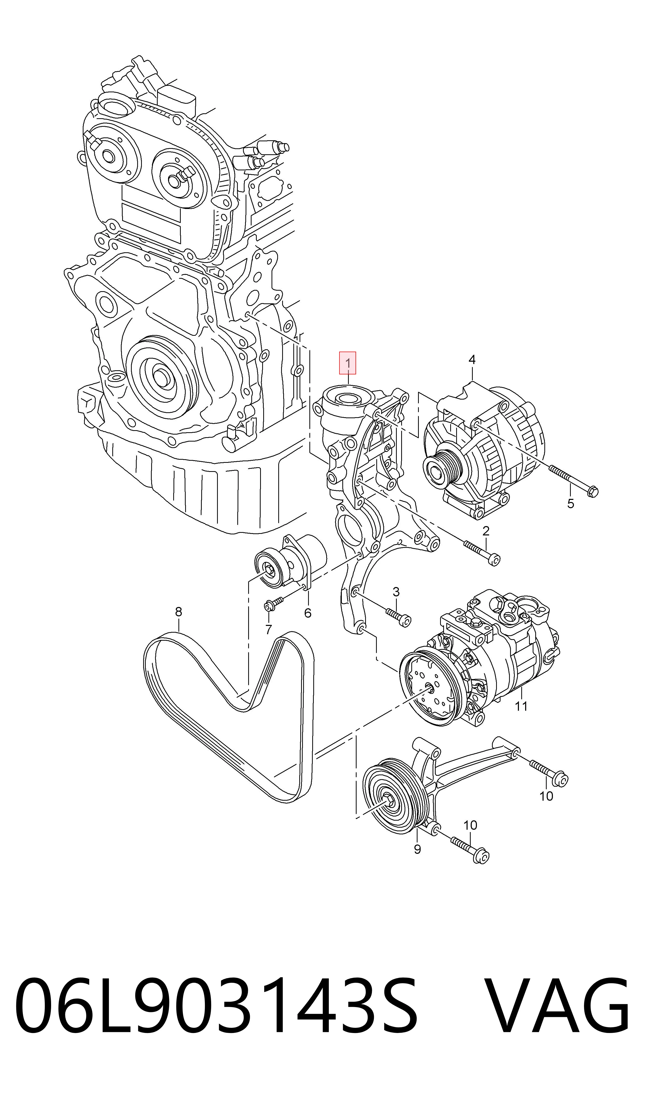 06L903143S VAG Consola do gerador