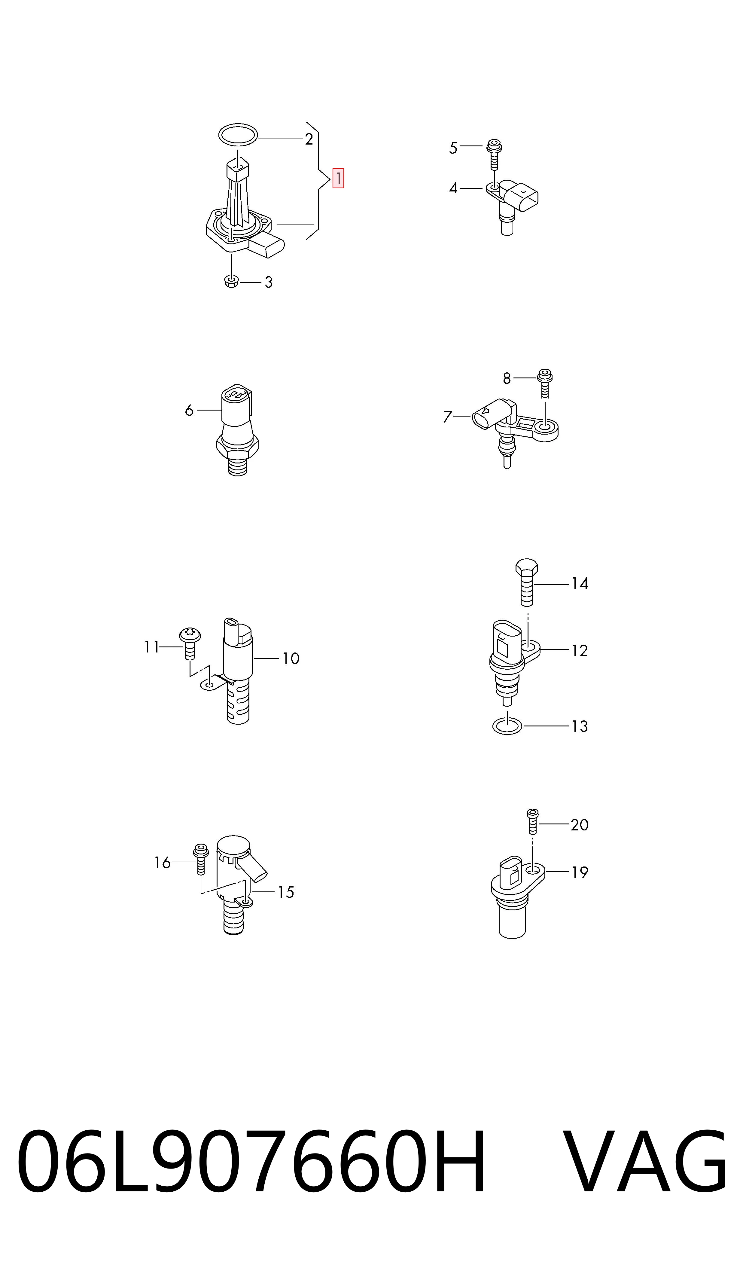 06L907637 VAG Sensor do nível de óleo de motor