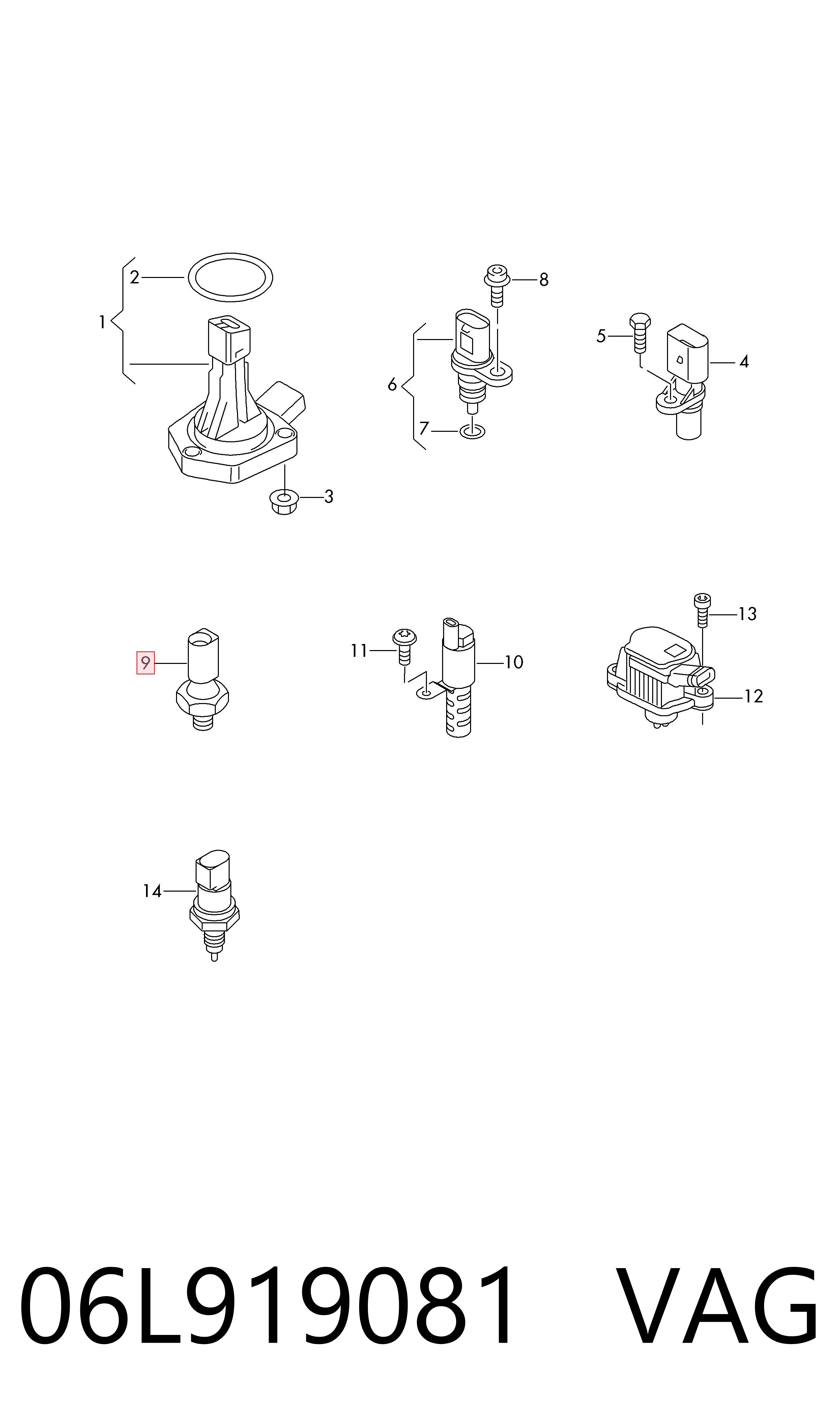 06L919081 VAG Sensor de pressão de óleo