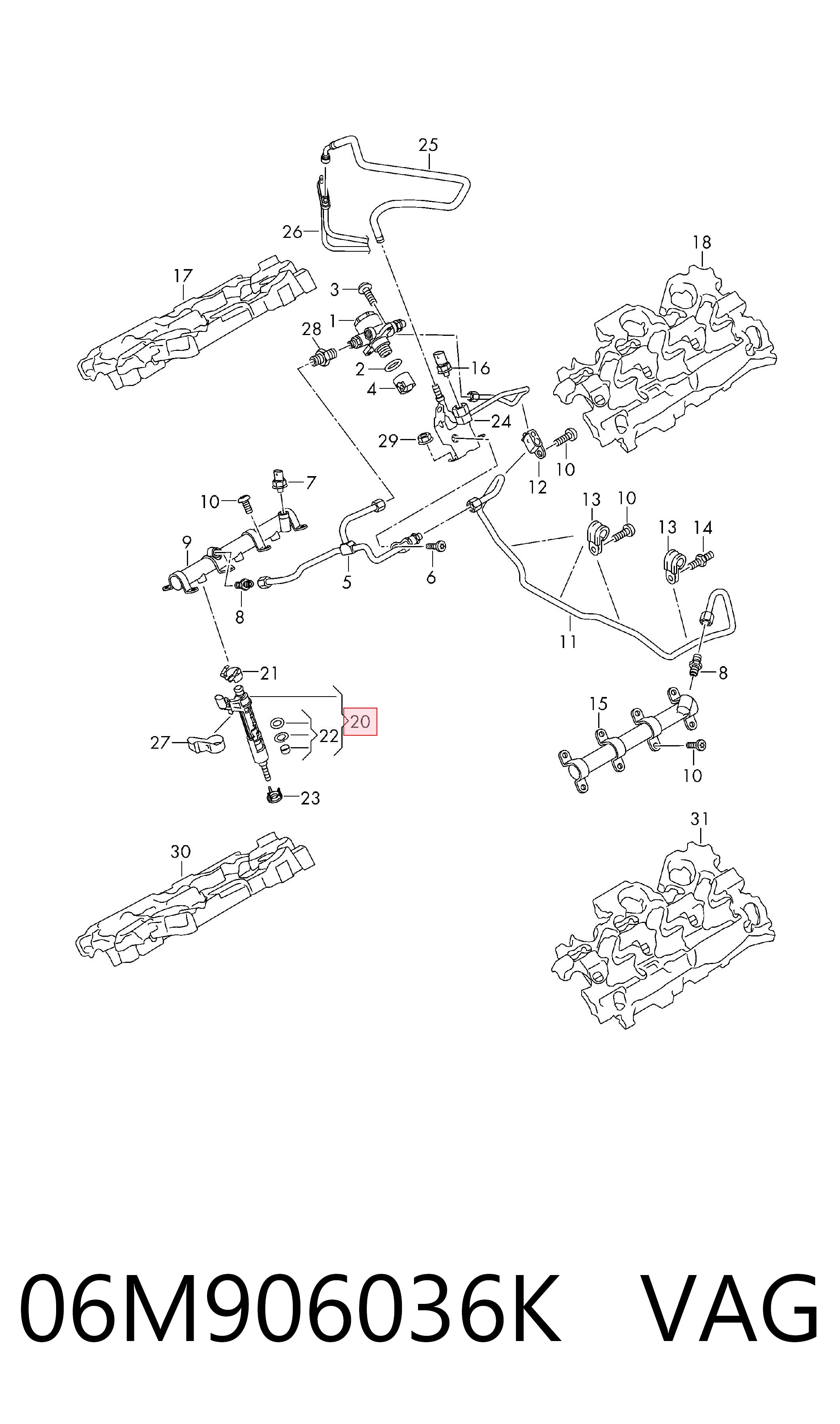 Injetor de injeção de combustível VAG 06M906036K preço, a partir de 143,35 USD