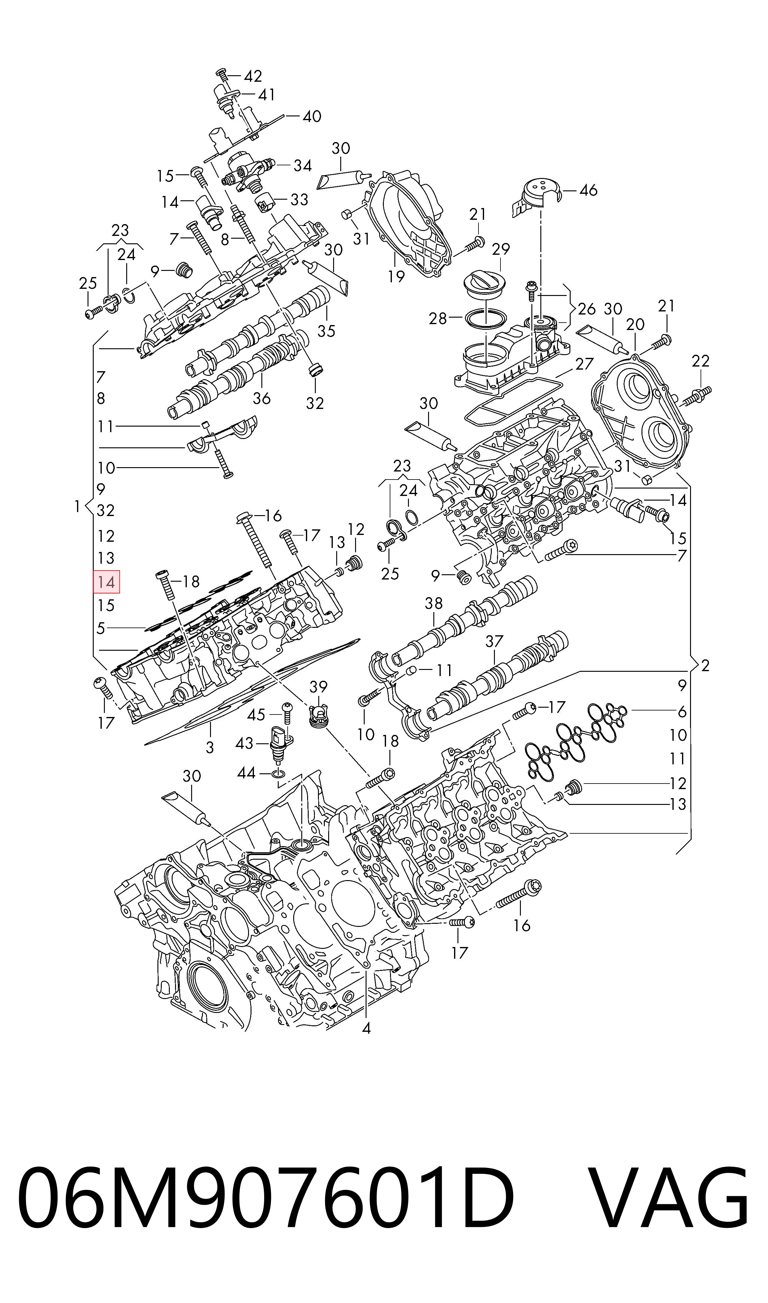 Sensor de posição da árvore distribuidora VAG 06M907601D