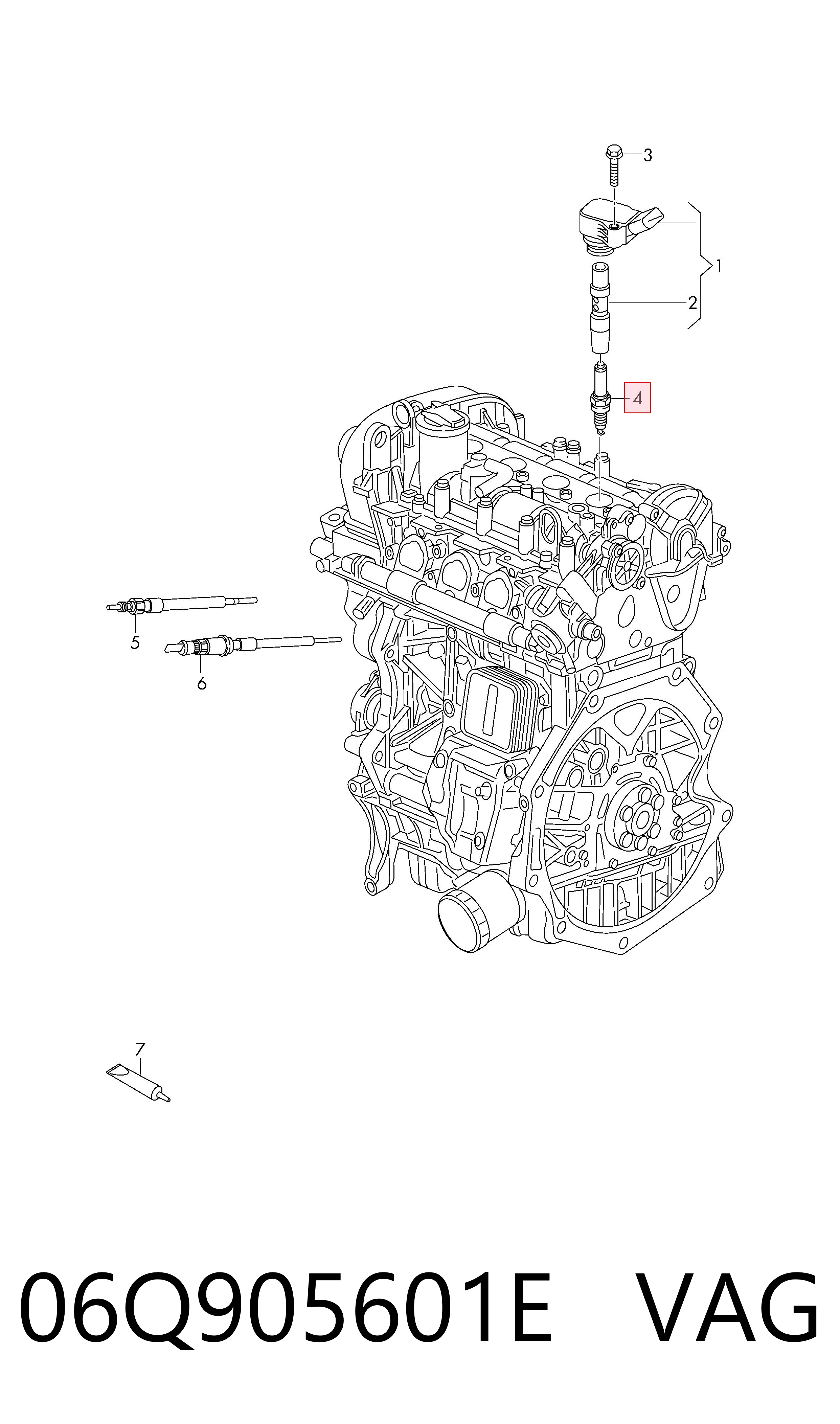06Q905601E VAG Vela de ignição