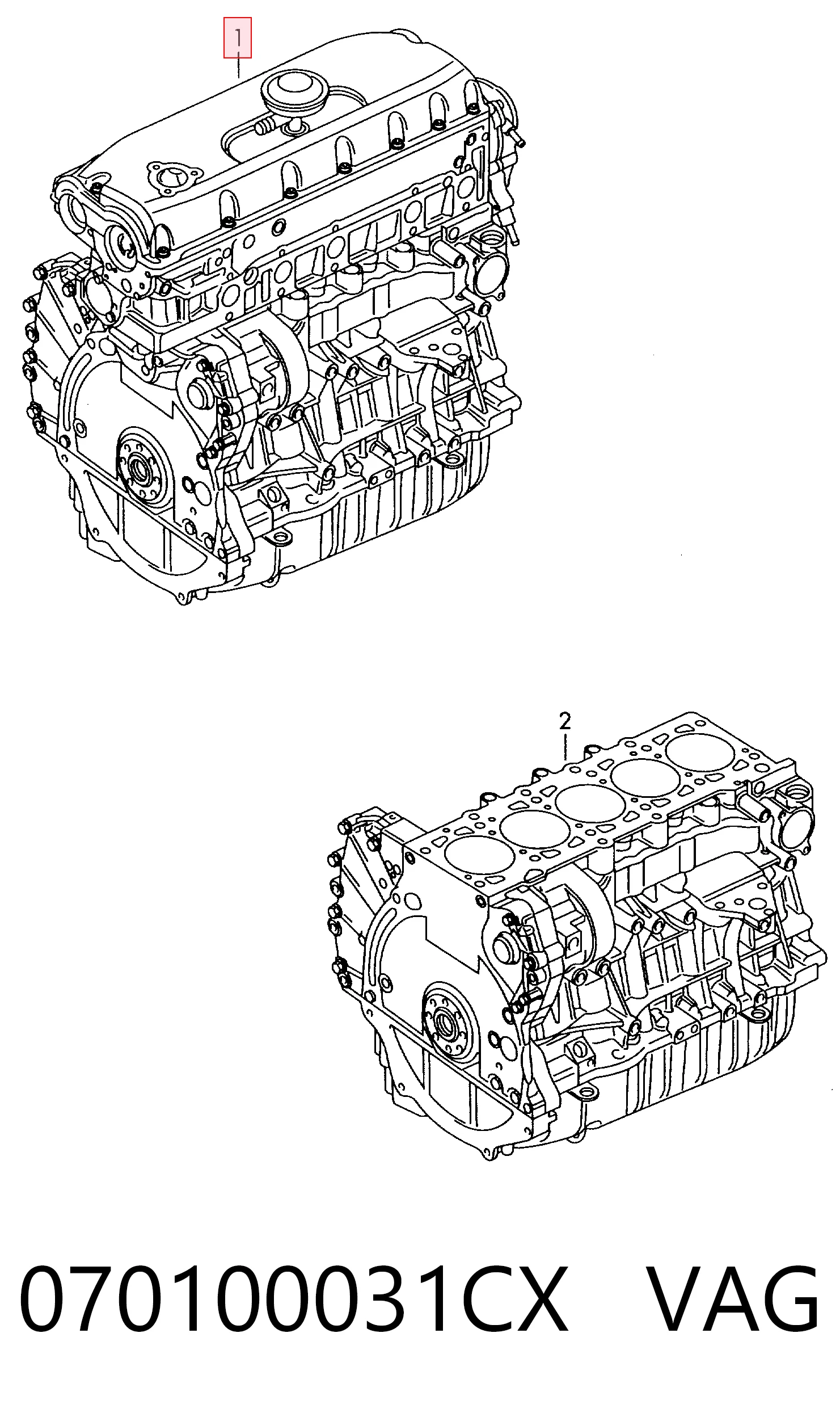 Motor montado Volkswagen Multivan  7HM, 7HN, 7HF, 7EF, 7EM, 7EN ao melhor preço