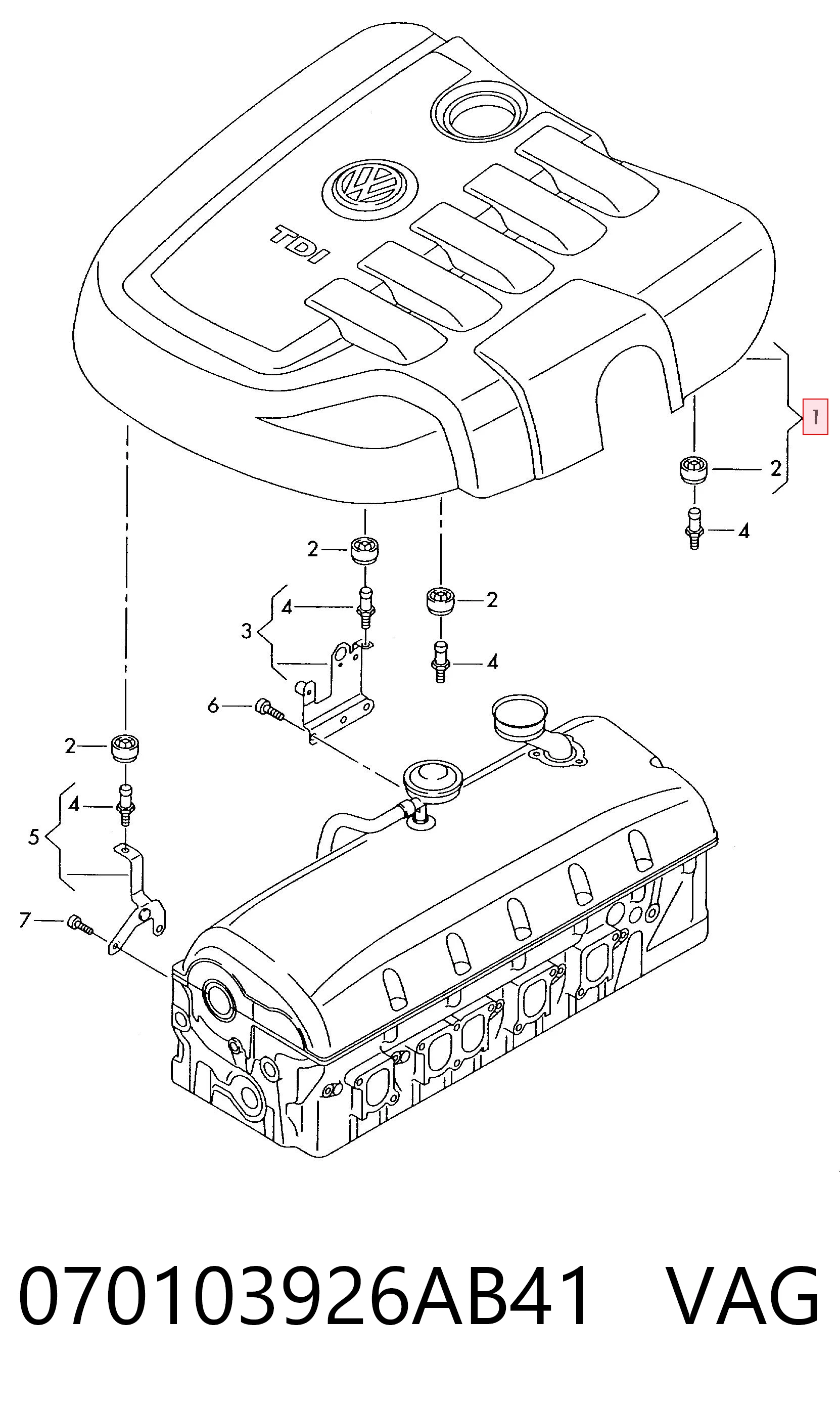 Tampa de motor decorativa Volkswagen Touareg I 7LA, 7L6, 7L7