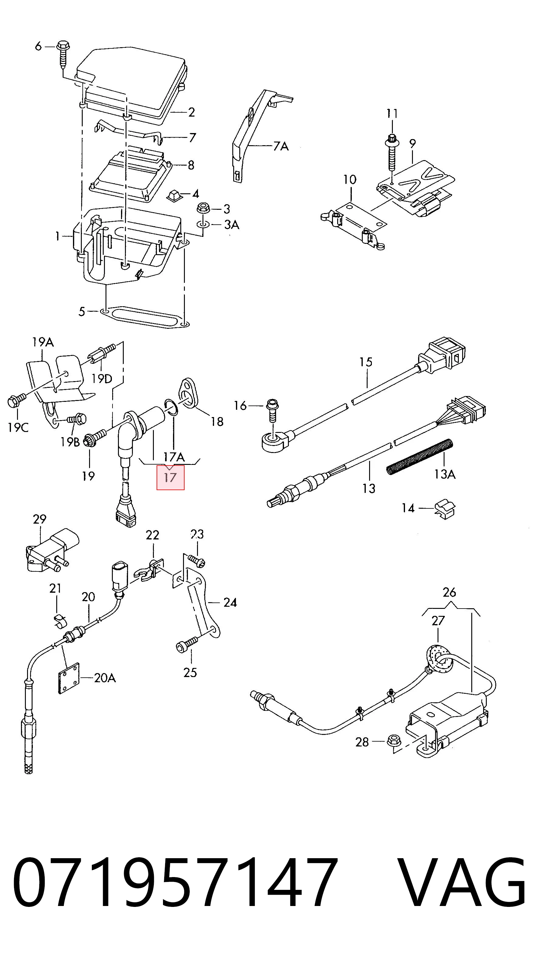 071957147 VAG Sensor de posição (de revoluções) de cambota