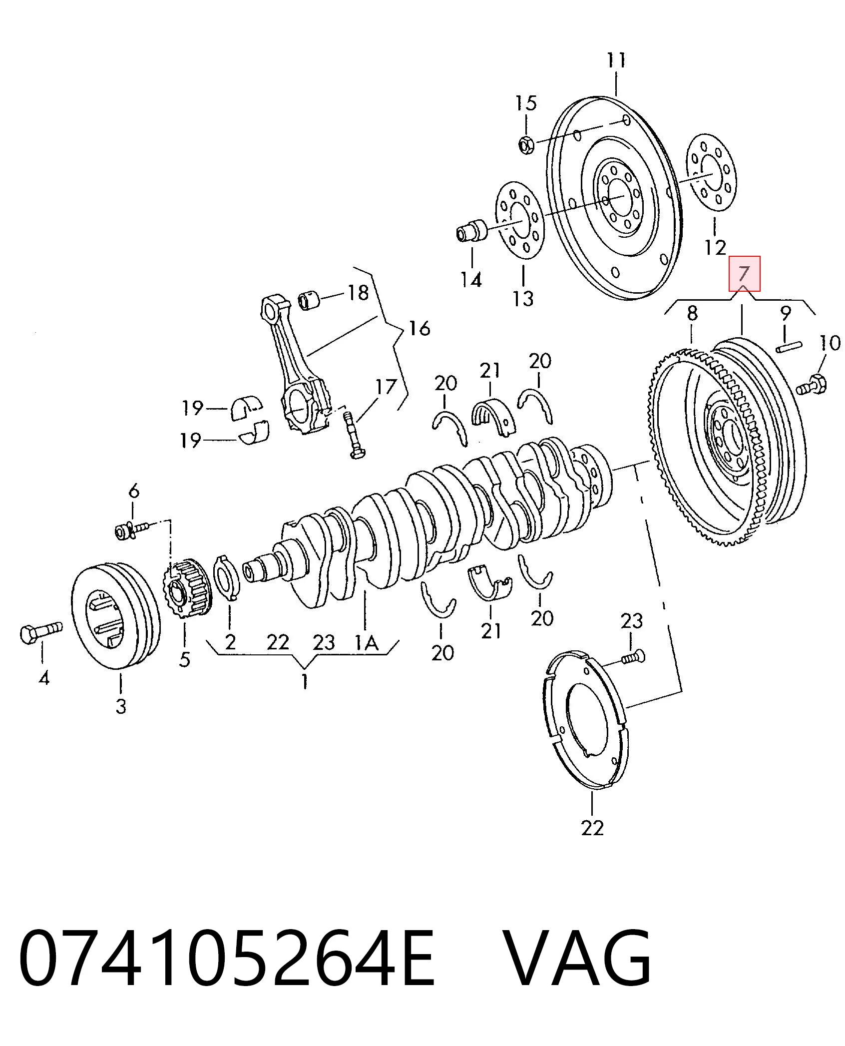 074105264E VAG Kit de embraiagem (3 peças)