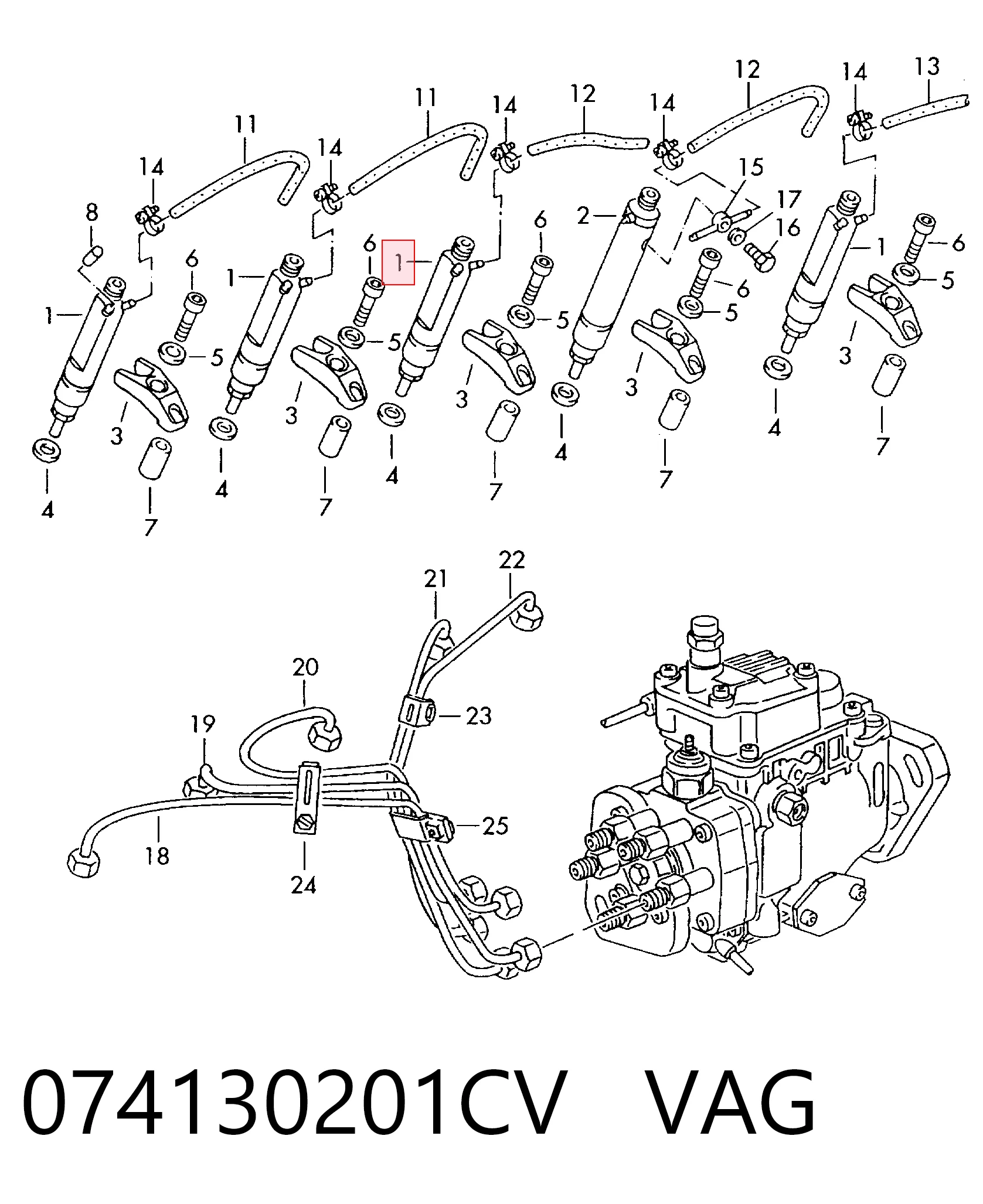 Injetor de injeção de combustível Volkswagen LT 28-46 II 2DC, 2DF