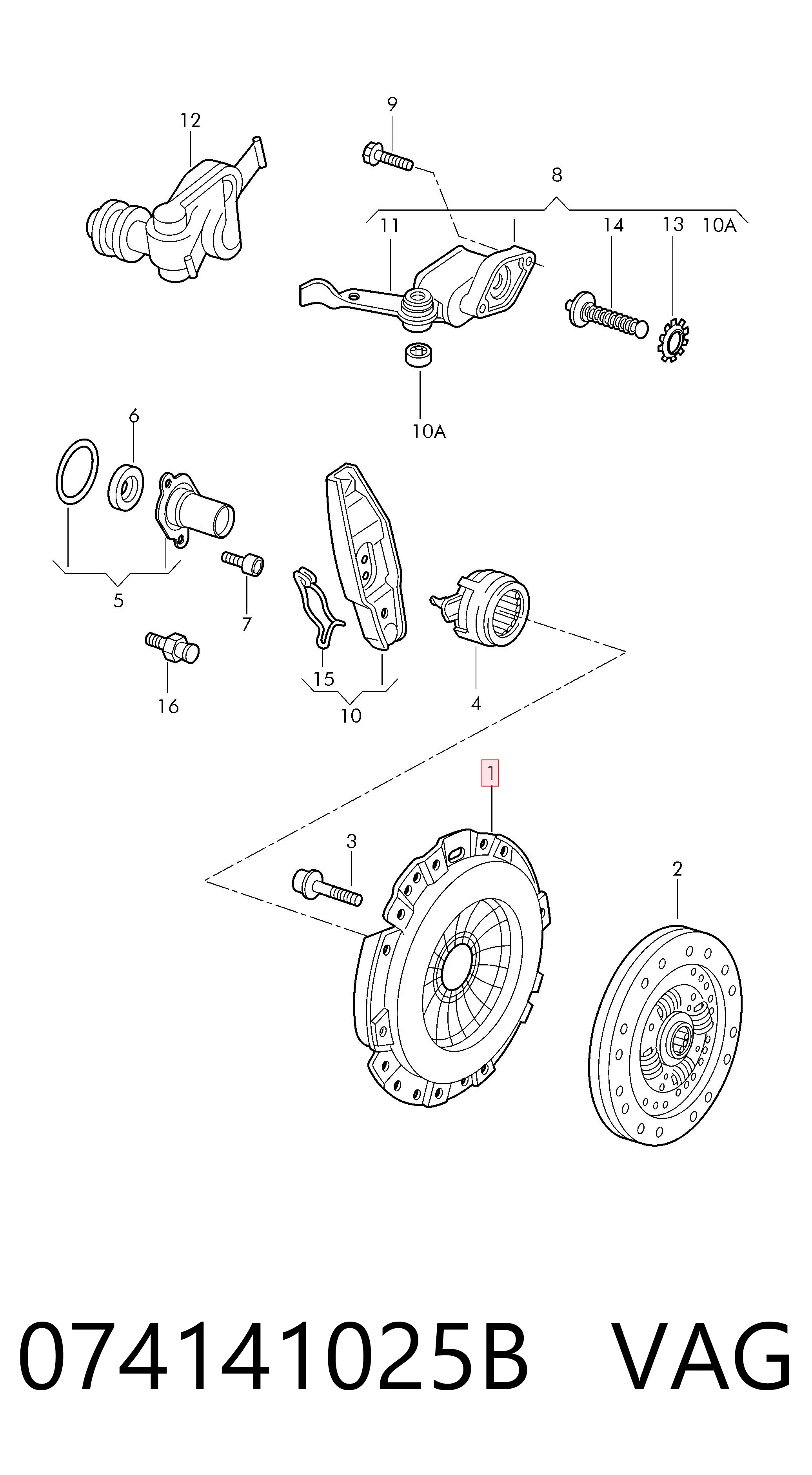 Cesta de embraiagem para Volkswagen Passat 3A5, 351, 315