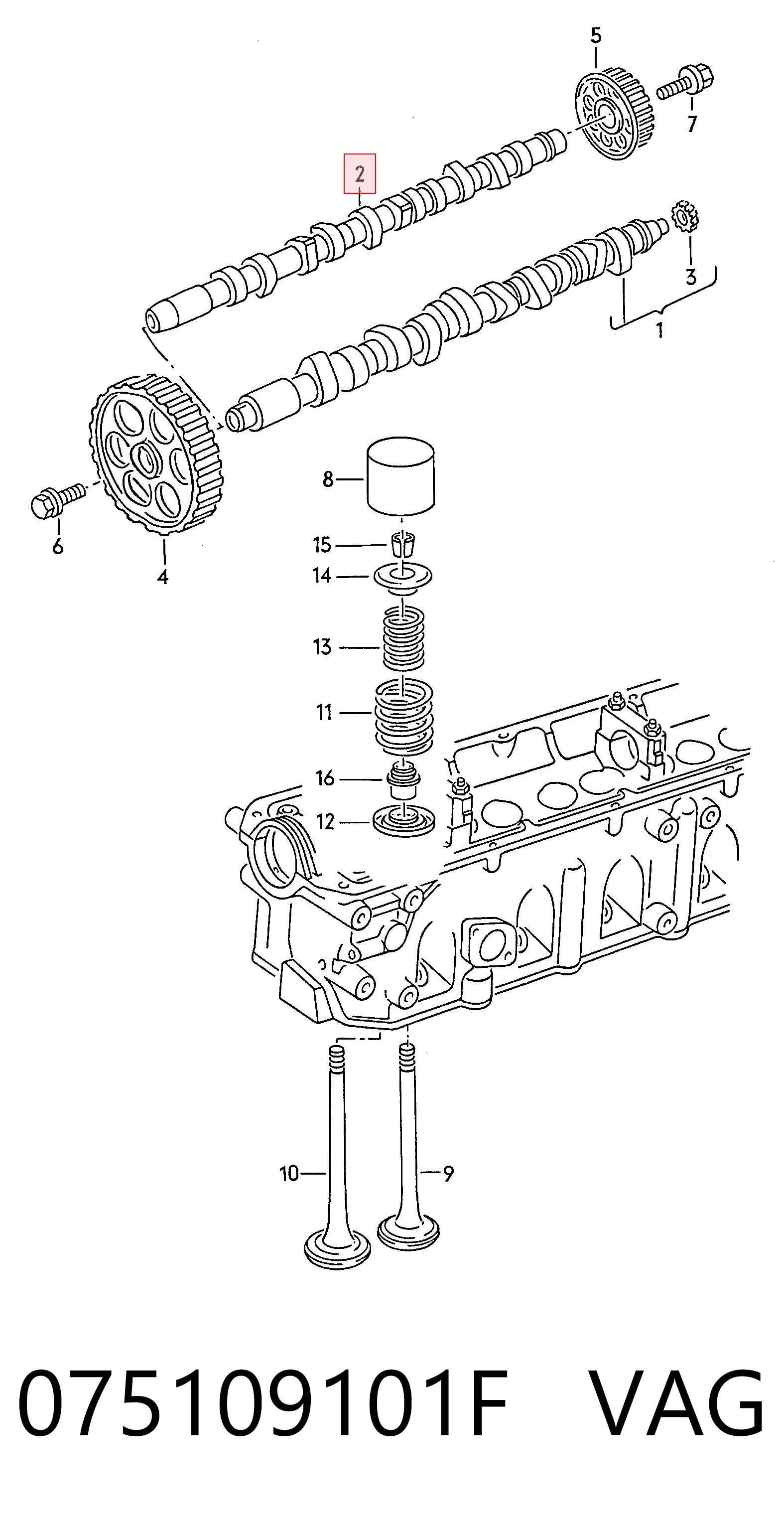 Árvore distribuidora de motor para Volkswagen LT 281-363