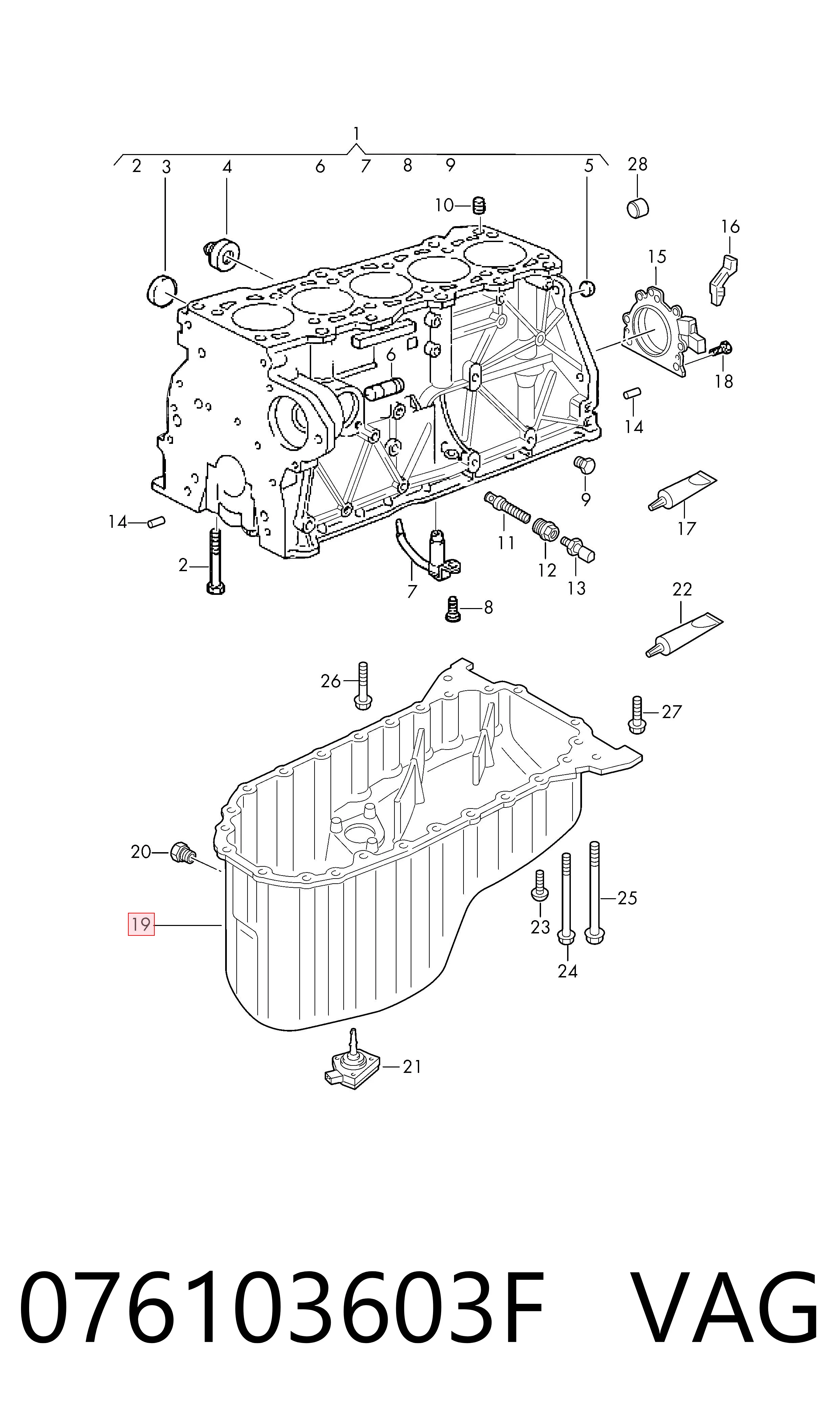 Panela de óleo de cárter do motor VAG 076103603F preço, a partir de 271,72 USD